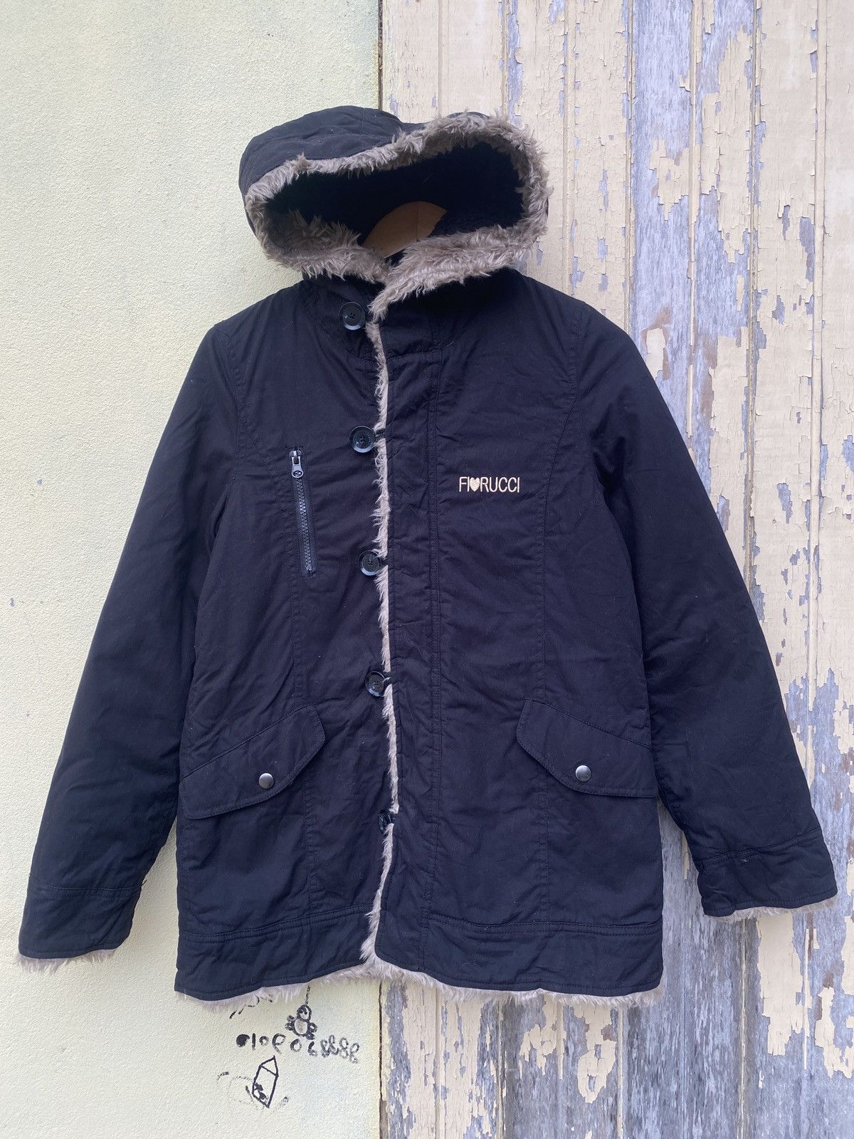 Vintage fiorucci fur hoodie jacket