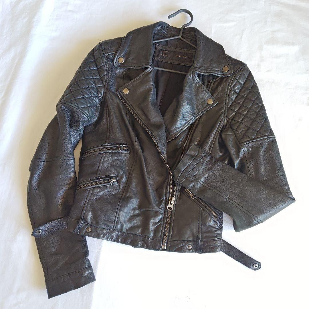 Zara Zara leather biker jacket Size M / US 6-8 / IT 42-44 - 1 Thumbnail