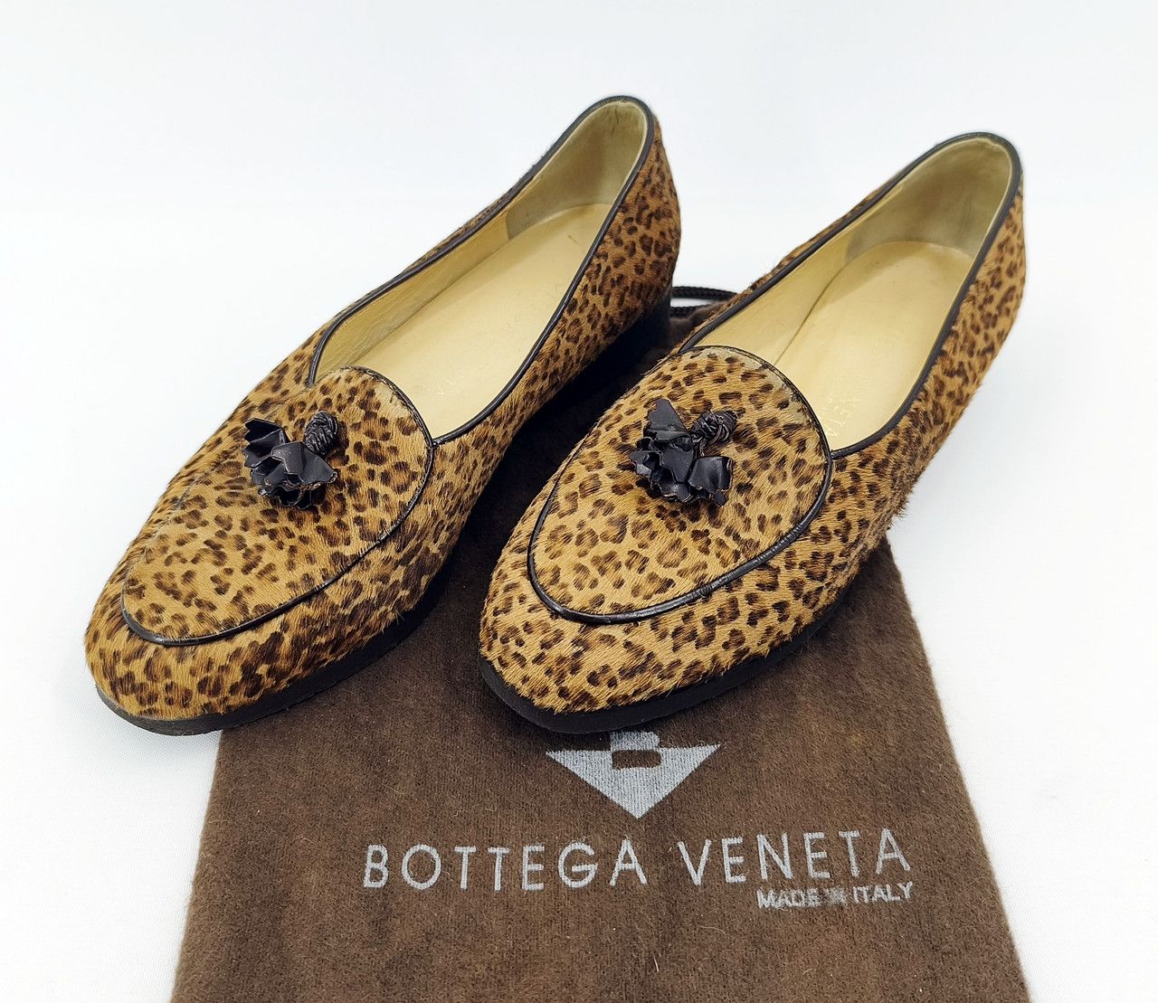 Bottega Veneta BOTTEGA VENETA Leopard slip on flat round toe Loafers 23 cm Size US 5.5 / IT 35.5 - 1 Thumbnail