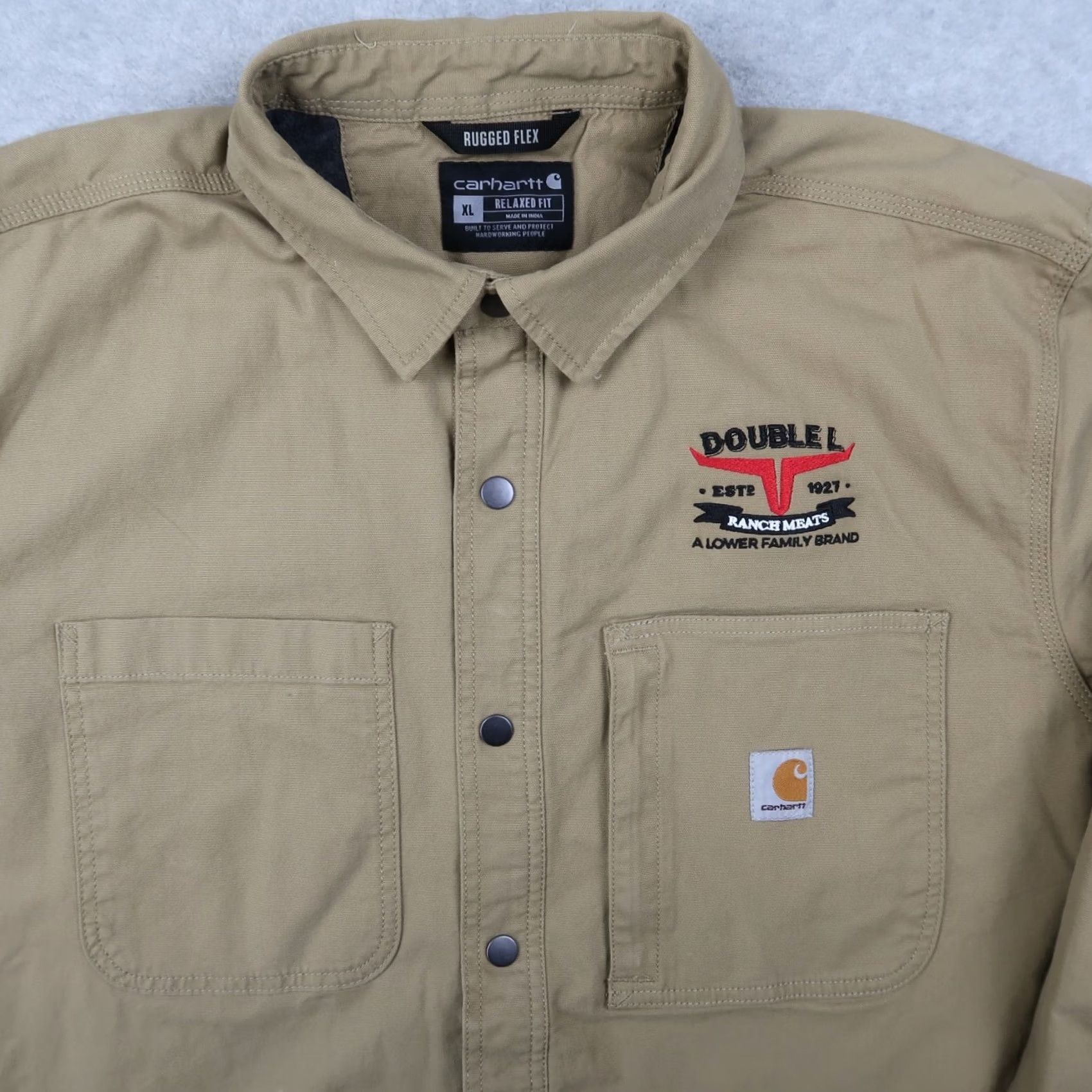 Carhartt Carhartt Jacket Shirt Lined Rugged Flex Fleece XL Khaki Shirt Jacket Mens XL Khaki Size US XL / EU 56 / 4 - 3 Thumbnail