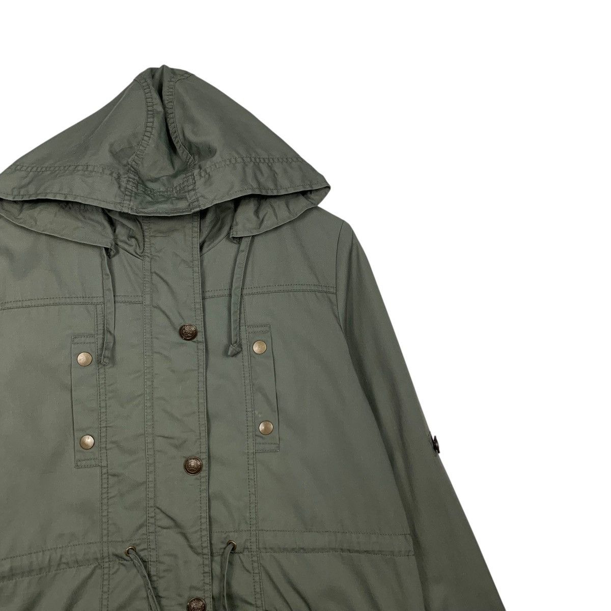Japanese Brand ALLER BIEN Olive Green Button Parka Hoodie Jacket #2450-C110 Size US L / EU 52-54 / 3 - 5 Thumbnail