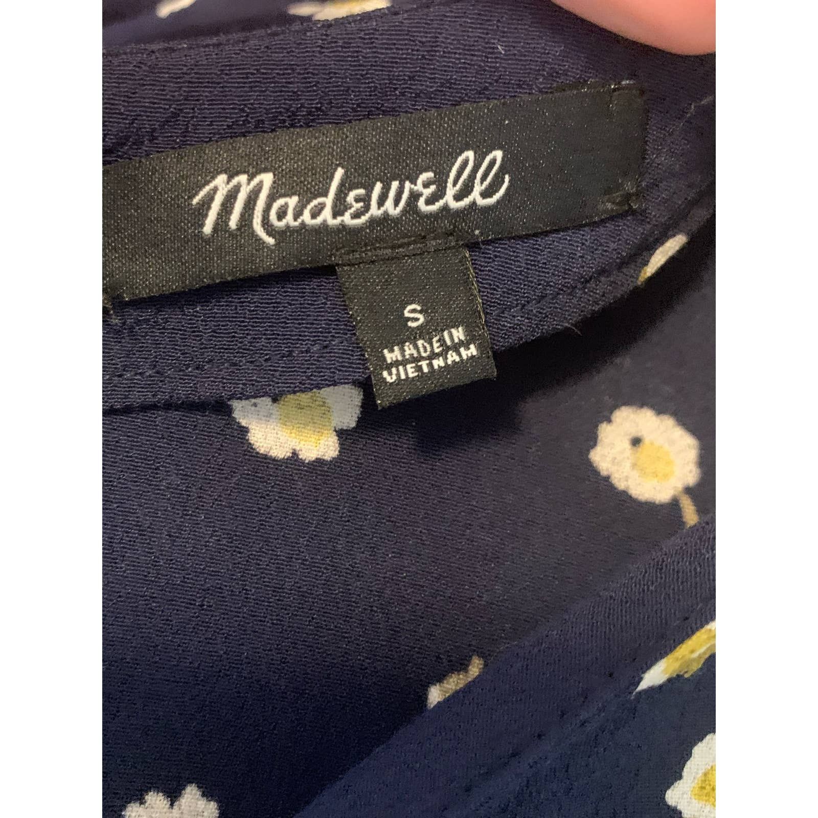 Madewell Madewell Blue Daisy Dot Back Buttoned Mini Dress S Size S / US 4 / IT 40 - 3 Thumbnail