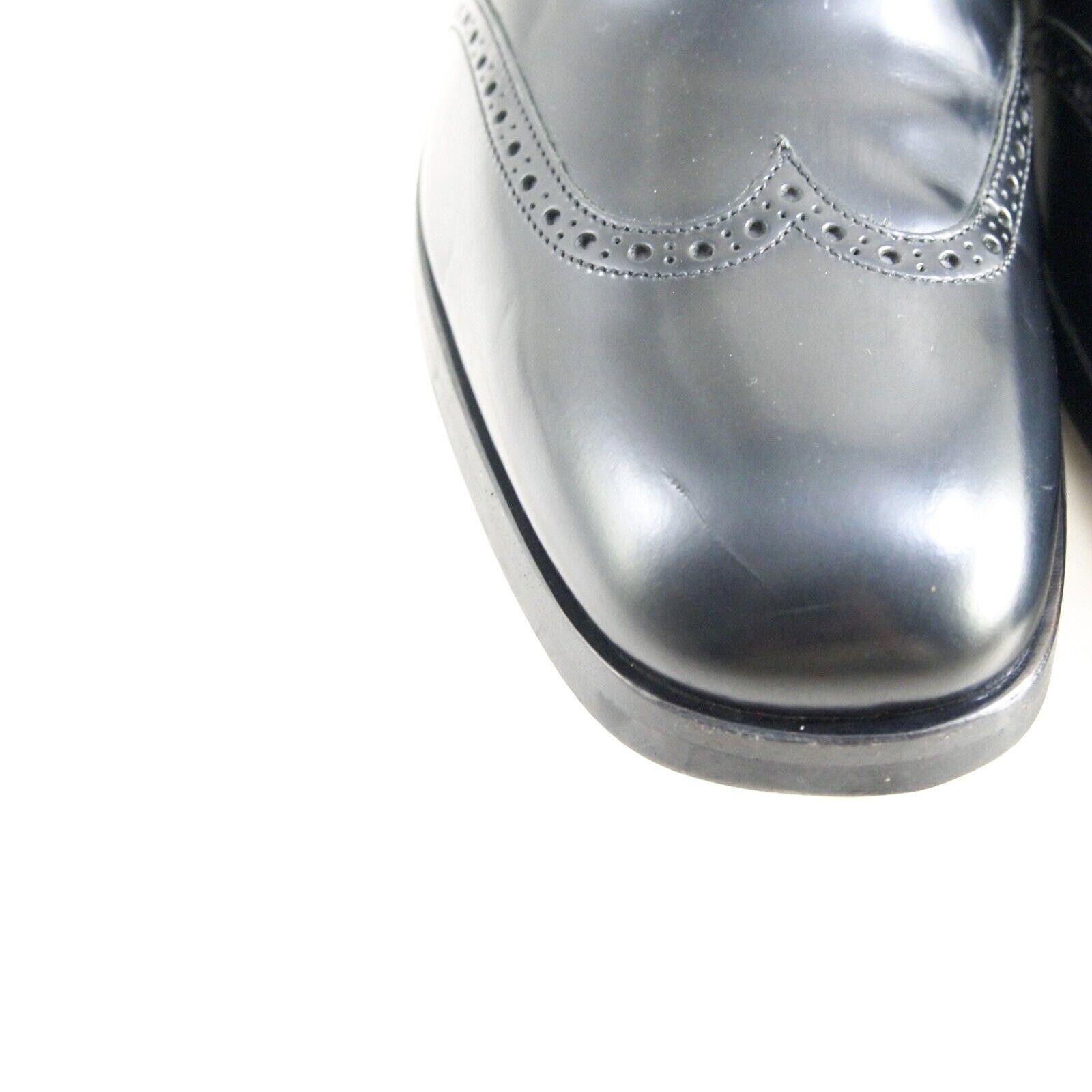 Ermenegildo Zegna Zegna Wingtip Brogues Black Leather Mens US 10 EU 43 $820 Size US 10 / EU 43 - 4 Thumbnail