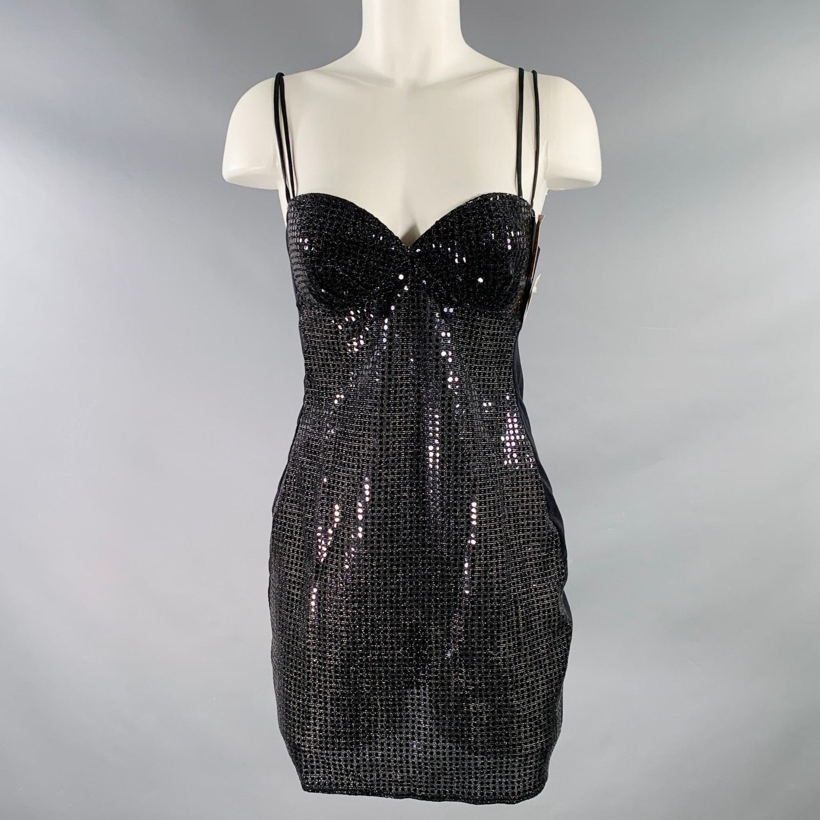 Ungaro Paris Black Nylon Blend Mixed Fabrics Spaghetti Straps Casual Top Size M / US 6-8 / IT 42-44 - 1 Thumbnail