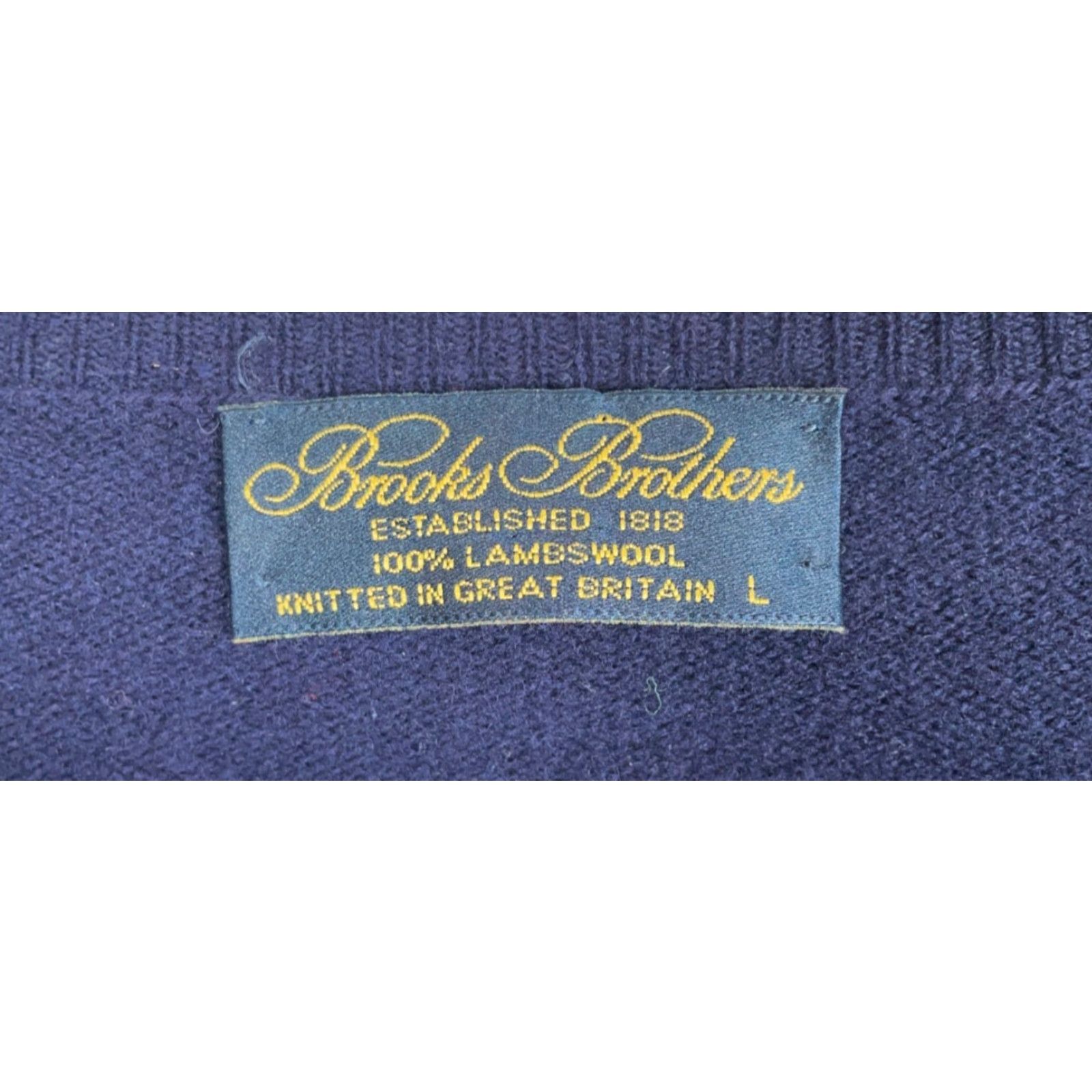 Brooks Brothers VINTAGE Brooks Brothers Wool Sweater Men Large V-Neck Blue Wool Pullover 80s Preppy UK Size US L / EU 52-54 / 3 - 3 Thumbnail