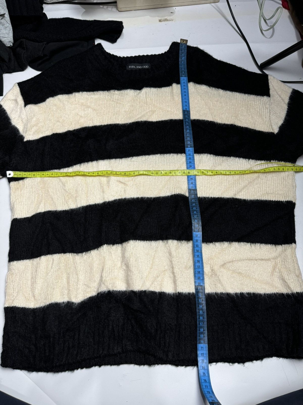 If Six Was Nine × Japanese Brand × Le Grande Bleu (L.G.B.) Even And Odd Stripe Mohair Sweater Kurt Cobain Style Size US L / EU 52-54 / 3 - 7 Thumbnail