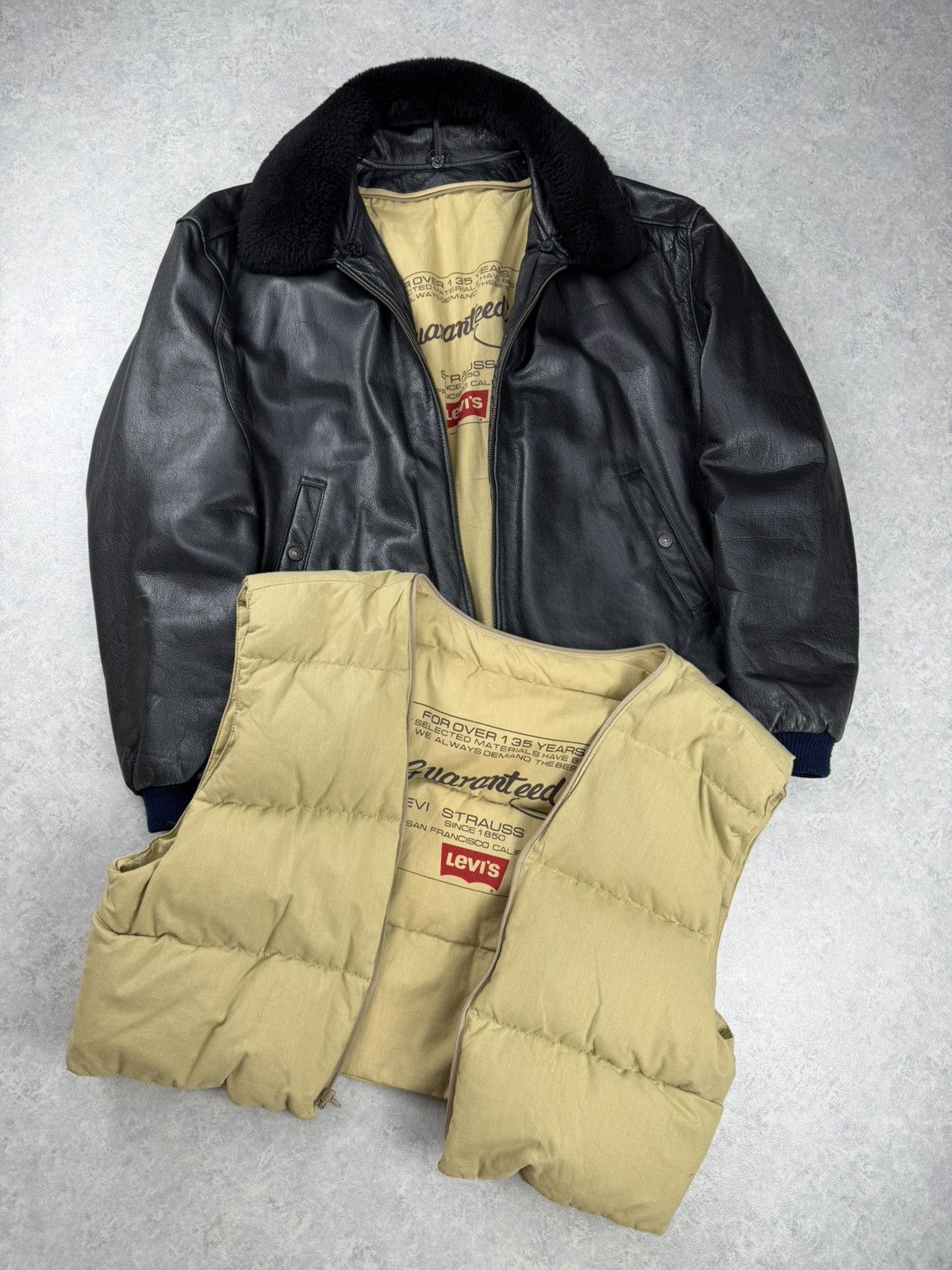 Levi's Vintage Clothing Vintage Levis Black Leather Aviator Bomber Jacket Size L Size US L / EU 52-54 / 3 - 1 Thumbnail