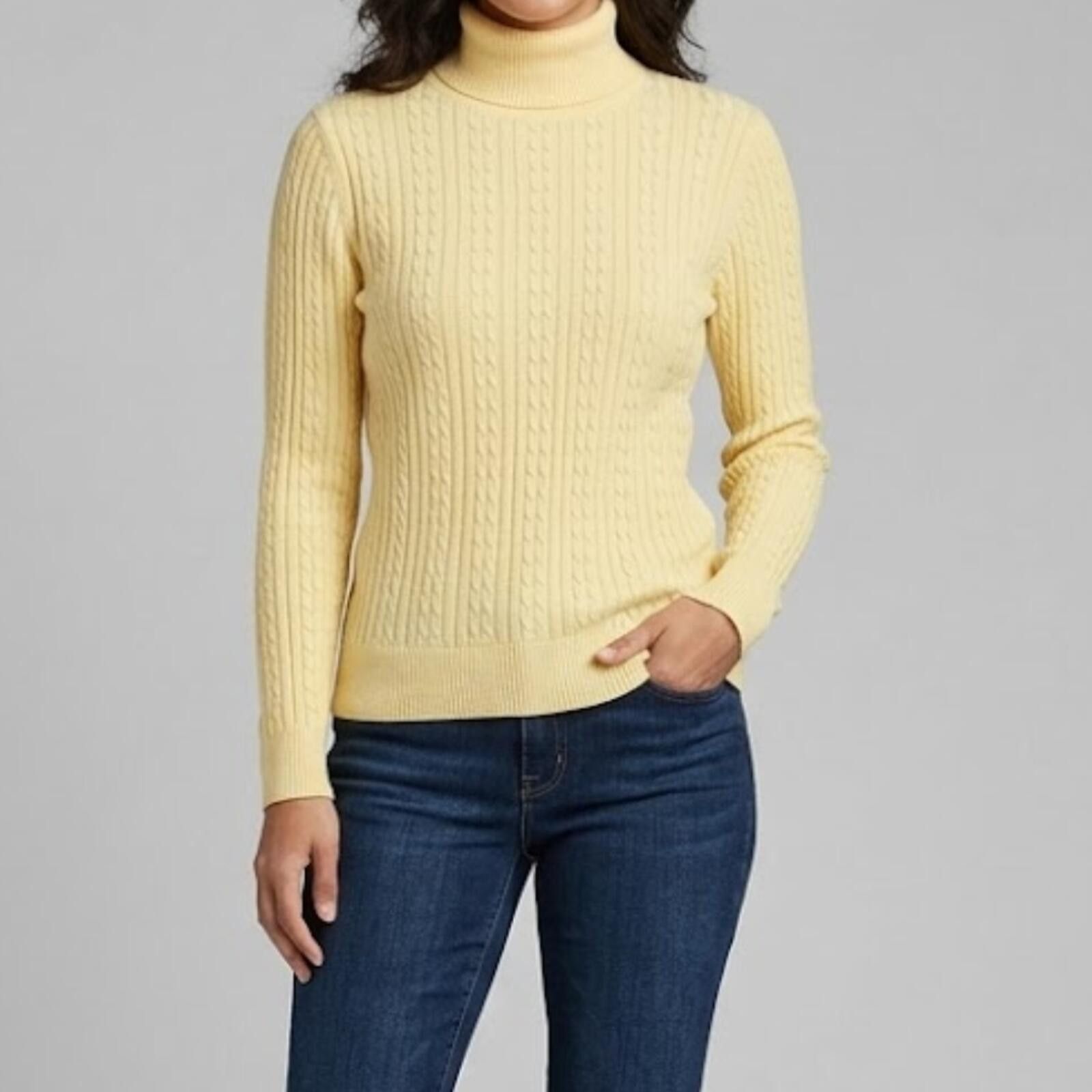 Croft & Barrow Croft & Barrow Yellow Cable Knit Sweater Womens Medium Size M / US 6-8 / IT 42-44 - 2 Thumbnail