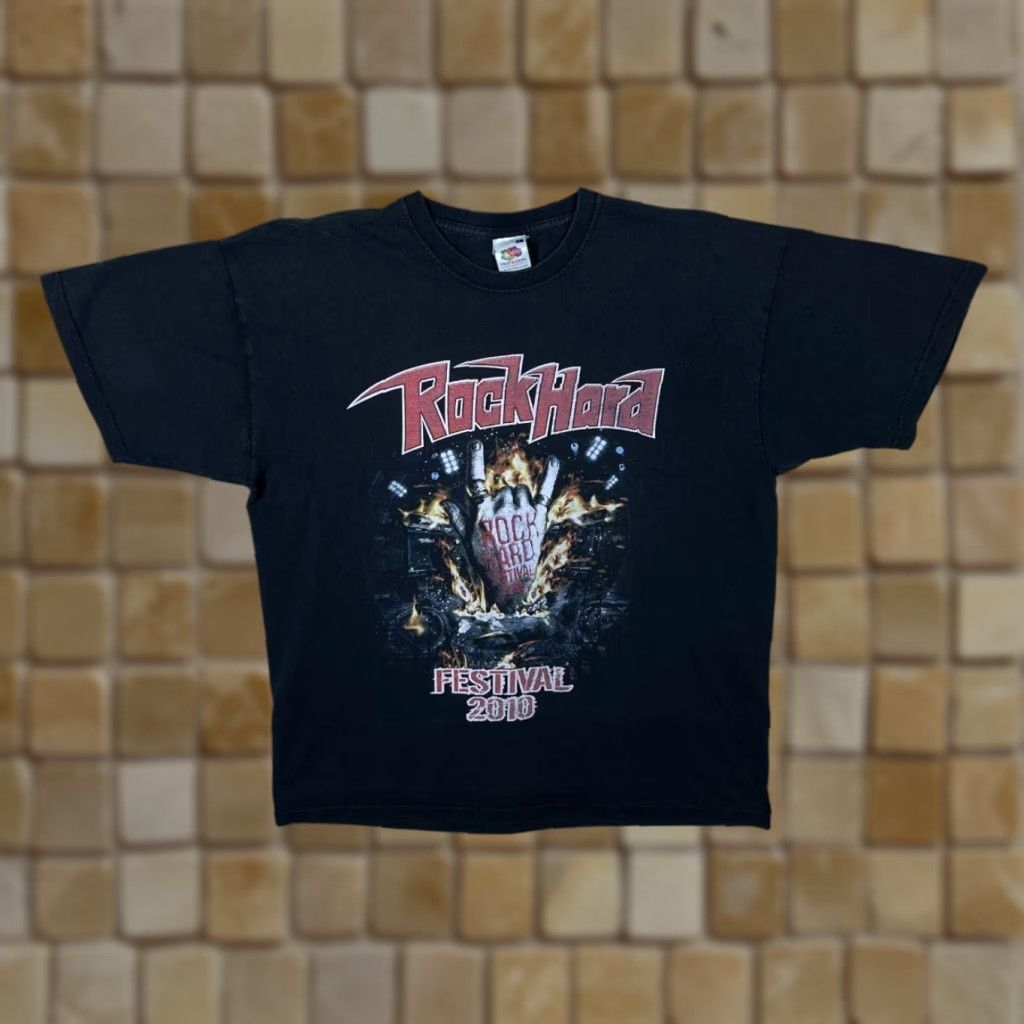Fruit Of The Loom Rock Hard Festival 2010 Graphic Music Band Festival Lineup Black T-Shirt Large Size US L / EU 52-54 / 3 - 1 Thumbnail