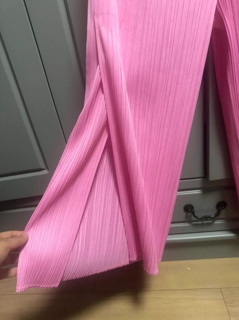 Issey Miyake Issey Miyake size:2 Pink pleated, fashionable, loose strai Size 31" - 5 Thumbnail
