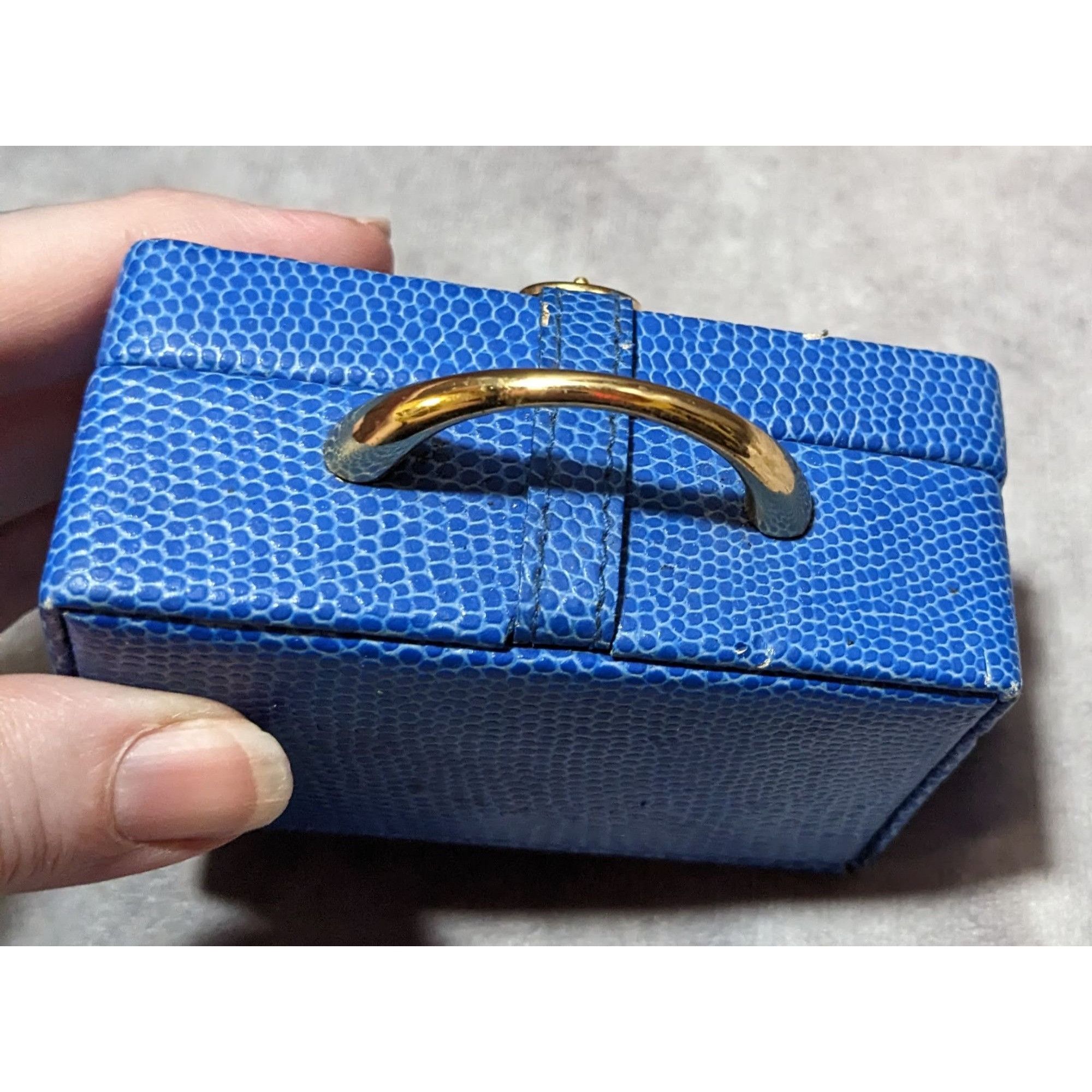 Other Mini Blue Faux Snake Travel Trunk With Mirror Size ONE SIZE - 8 Thumbnail