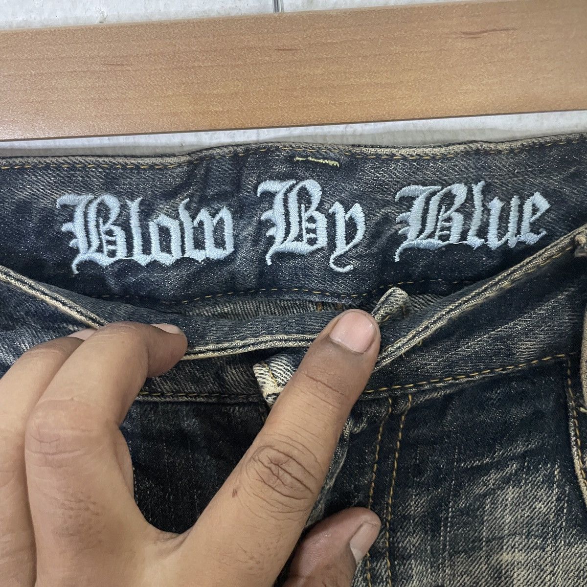 Japanese Brand Vintage Blow By Blue Distressed Denim Size US 36 / EU 52 - 5 Thumbnail