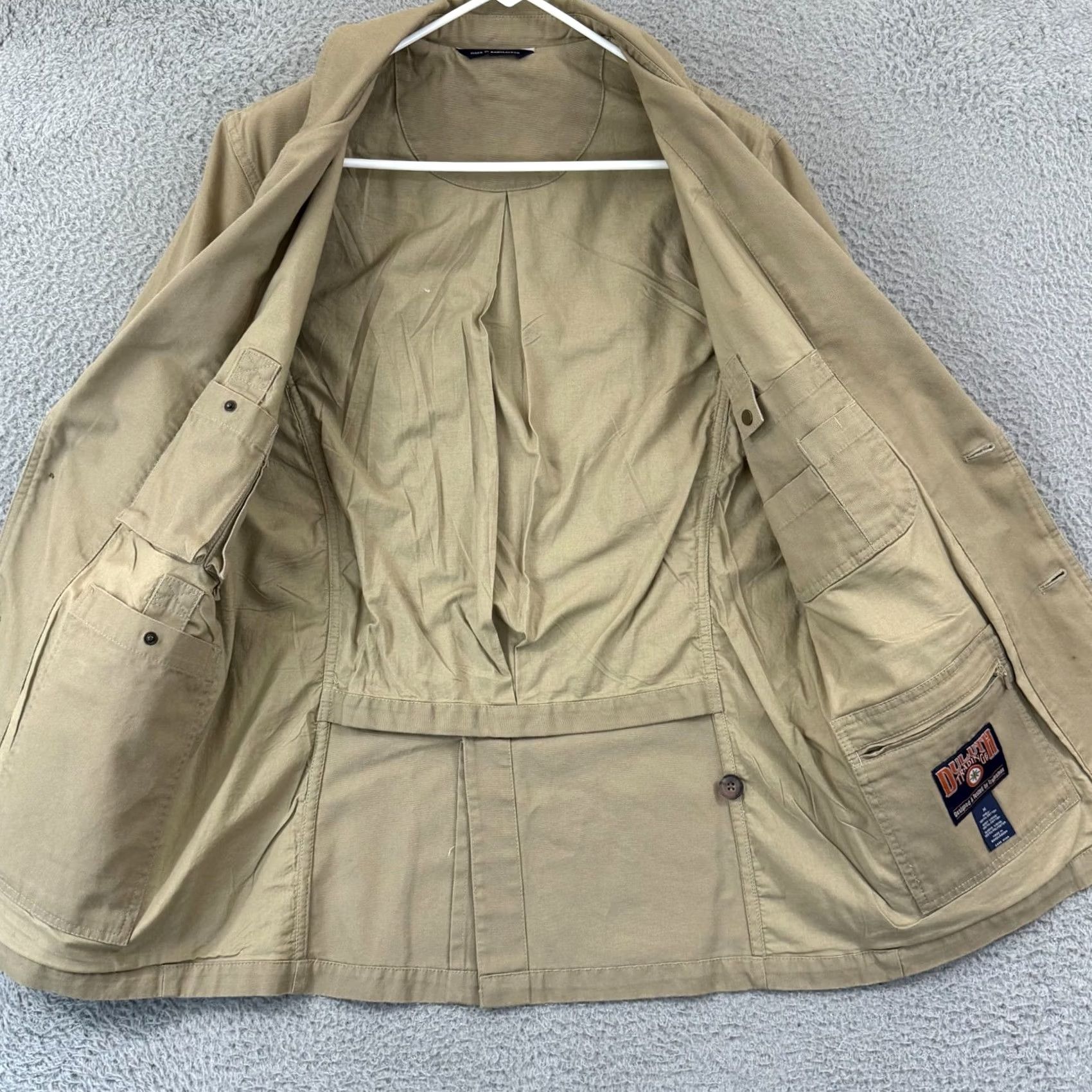Vintage Duluth Trading Blazer Mens Medium Beige Long Sleeve Jacket Overcoat Casual Workwear Travel Jacket Blazer Mens Regular Chest 44 in Beige Clothing Size US M / EU 48-50 / 2 - 7 Thumbnail