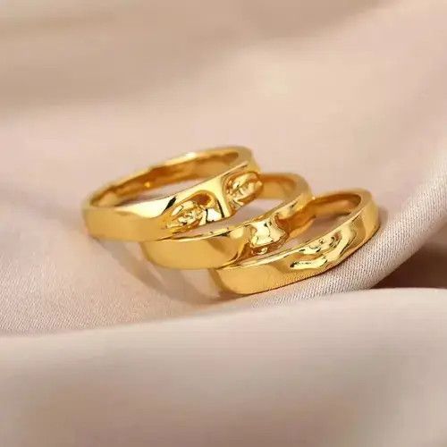 Jewelry Vintage Face Three Stack Finger Ring Set Size ONE SIZE - 2 Thumbnail