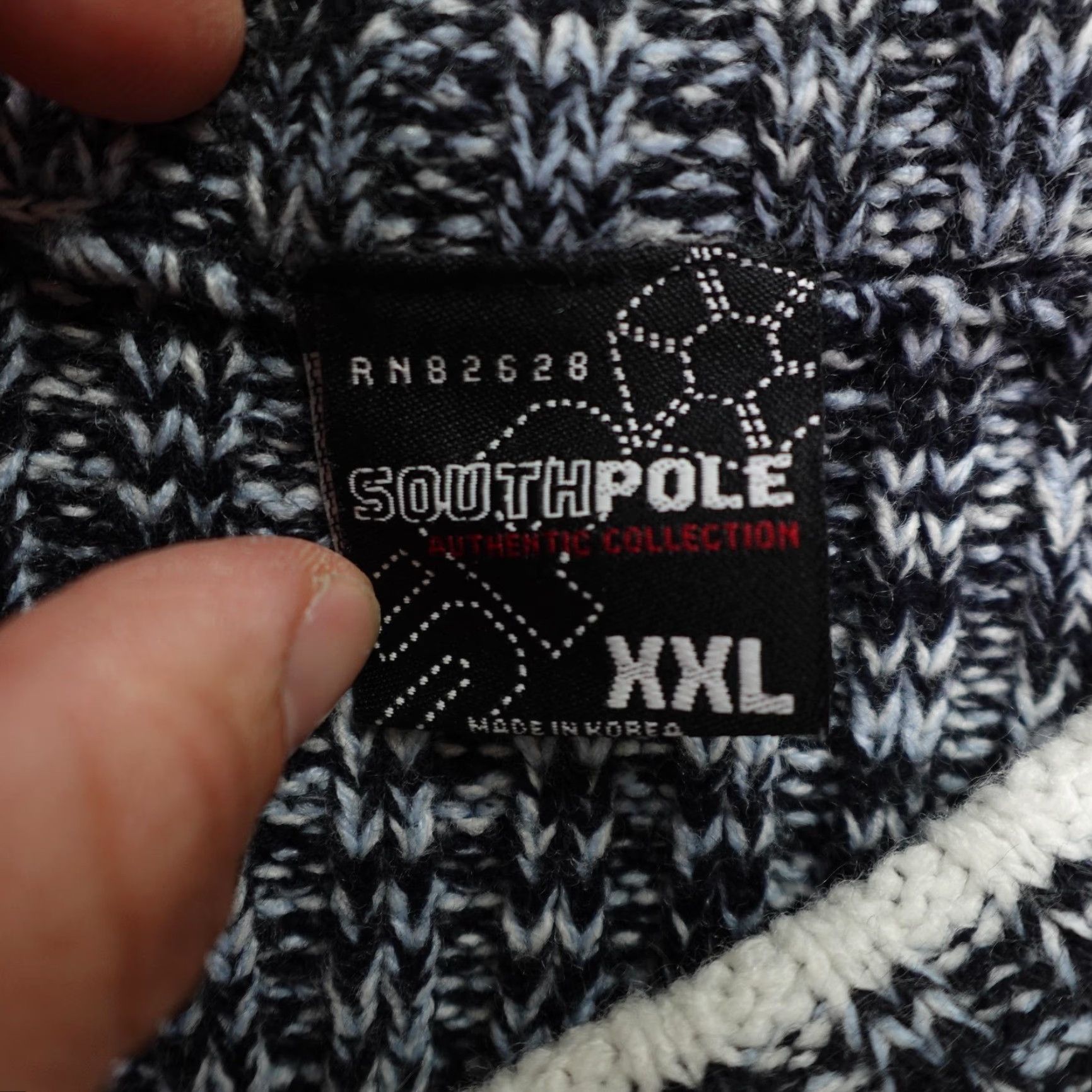 Southpole VINTAGE Southpole Sweater Mens 2XL Crew Neck Pullover Blue White Graphic Print Knit Acrylic Regular Size Mens Size US XXL / EU 58 / 5 - 7 Thumbnail