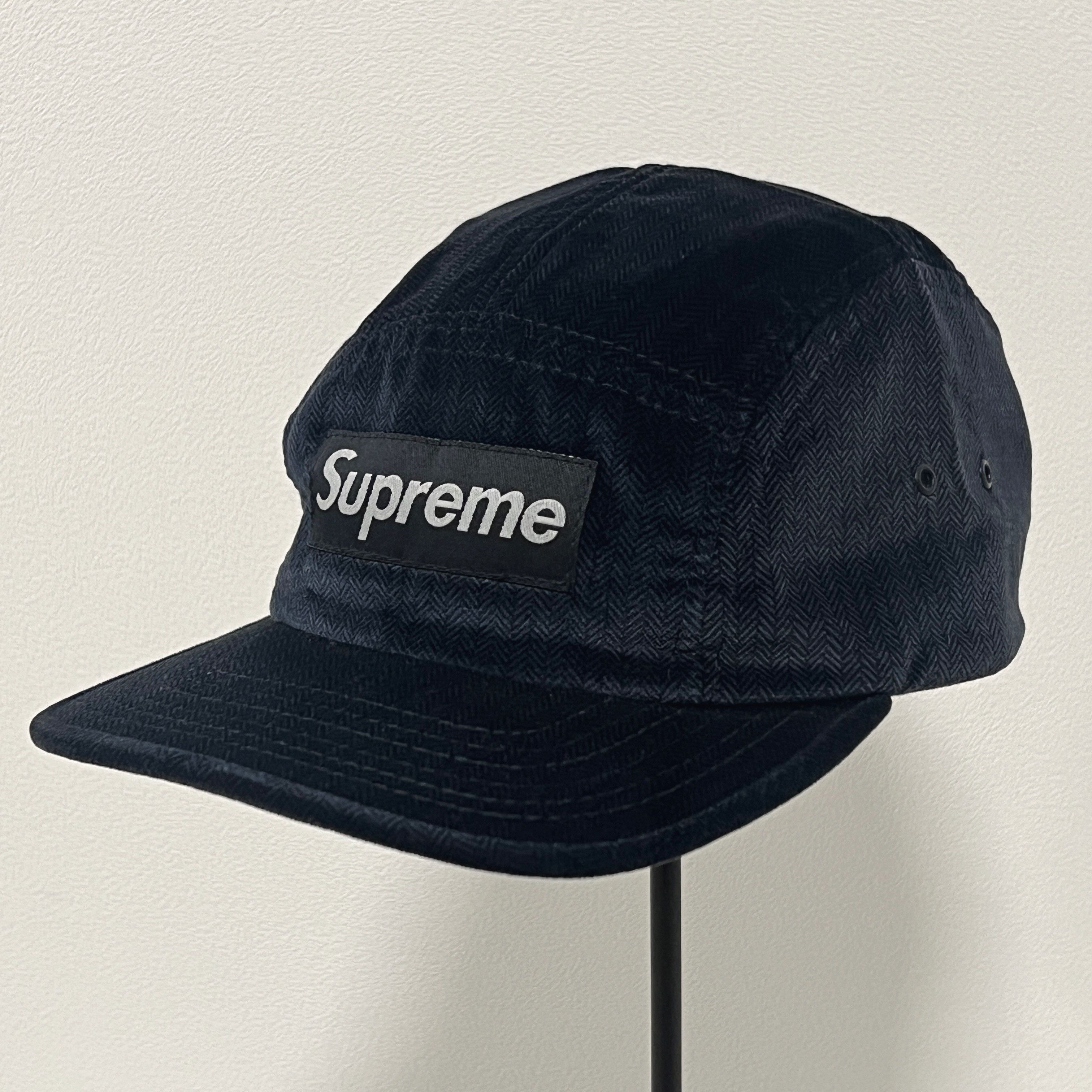 Supreme Supreme 2008 Herringbone Camp Cap Navy Size ONE SIZE - 3 Thumbnail