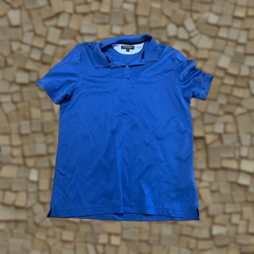 Banana Republic Banana Republic Shirt Men's Large Blue Polo Short Sleeve Collared Casual Modern Vintage No Size US L / EU 52-54 / 3 - 1 Thumbnail