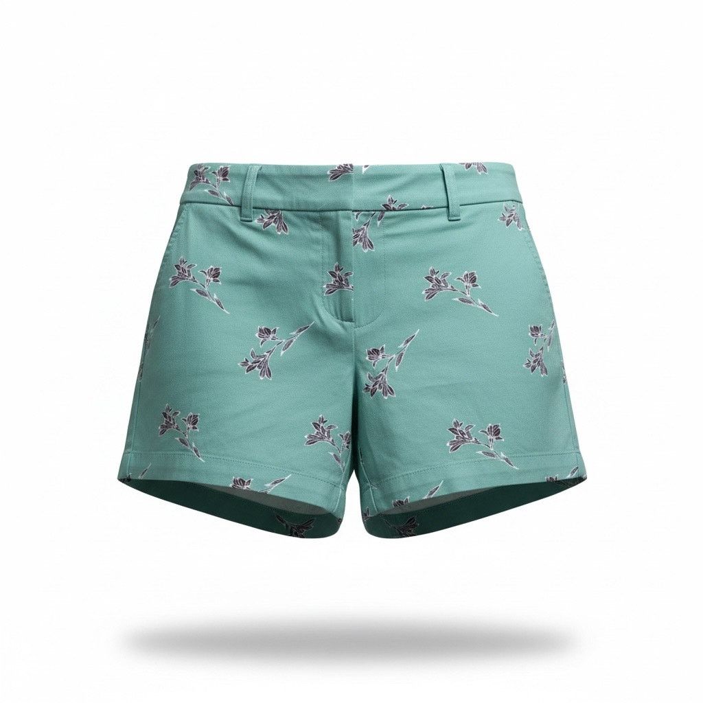 Loft LOFT Outlet Women’s Green Floral Shorts Size 4 Casual Size 27" / US 4 / IT 40 - 1 Thumbnail