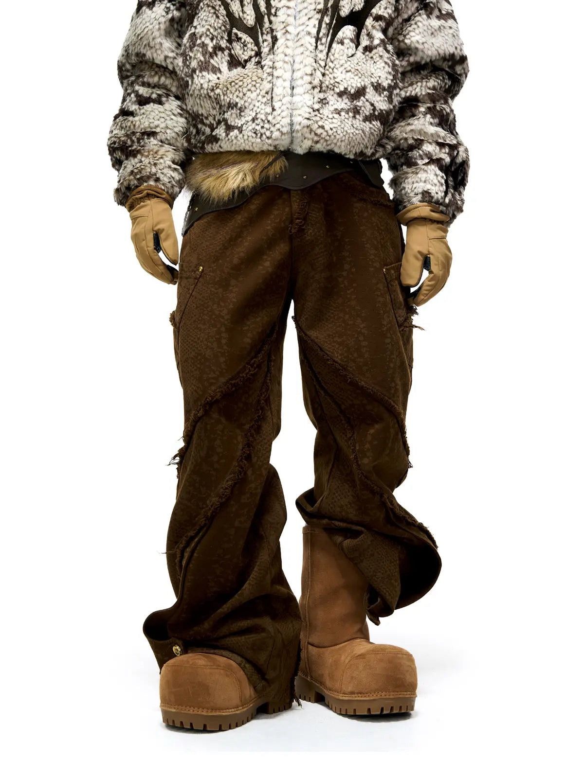 ジャケット・アウター Personsoul Snake Print Faux Fur Jacket Personsoul Snake Print Faux Fur Jacket - personsoul