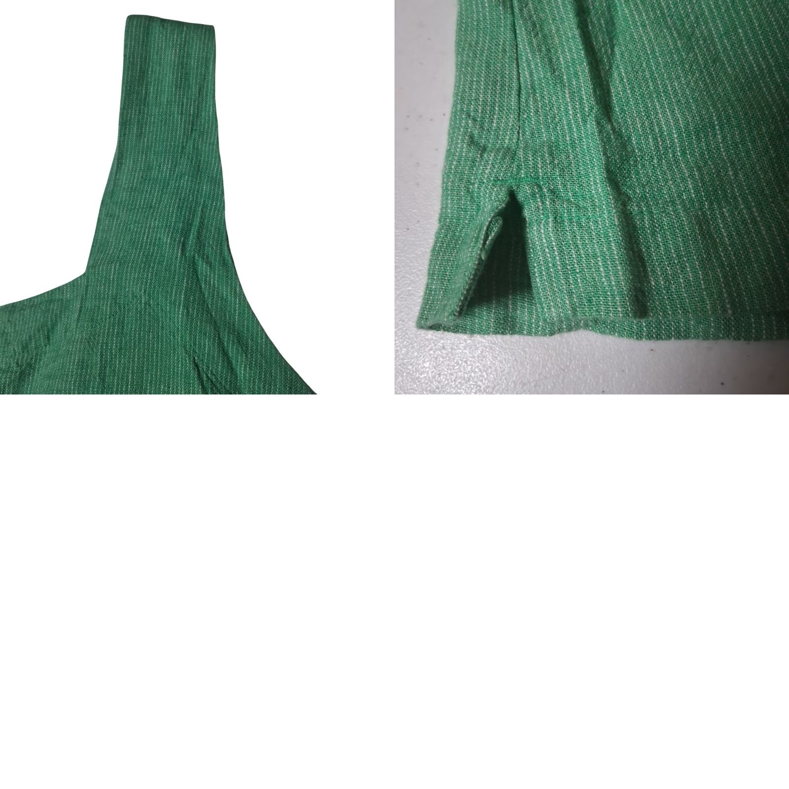 Vintage A New Day Tank Top 3X Plus Linen Rayon Green Striped Sleeveless Tank Women Size XXL / US 16-18 / IT 52-54 - 10 Thumbnail
