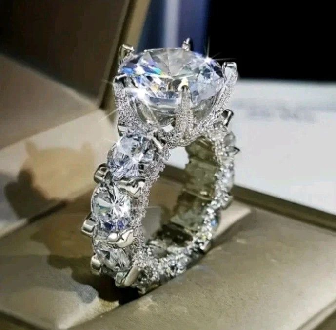 Other Women's Full Cubic Zirconia Ring Couple Ring Men's Ring 8 Size ONE SIZE - 5 Thumbnail