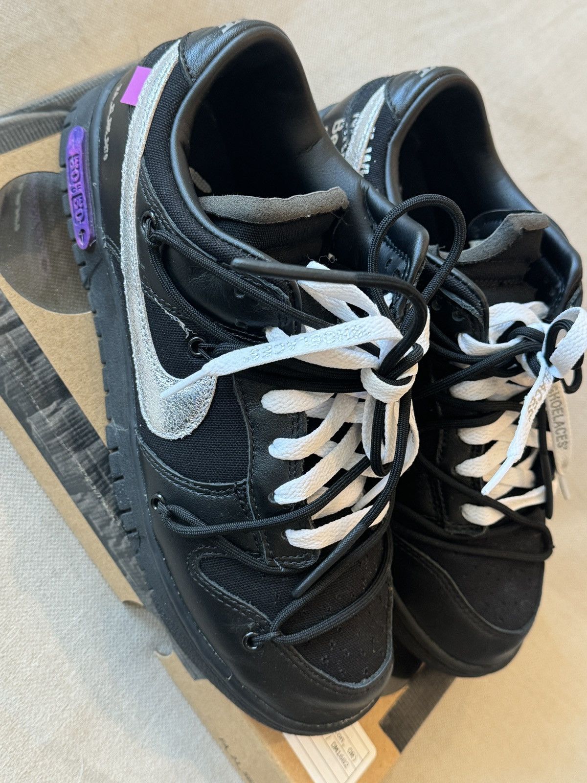 Nike × Off-White Nike x Off-White Dunk Low Lot 50 Sneaker Size US 8.5 / EU 41-42 - 5 Thumbnail