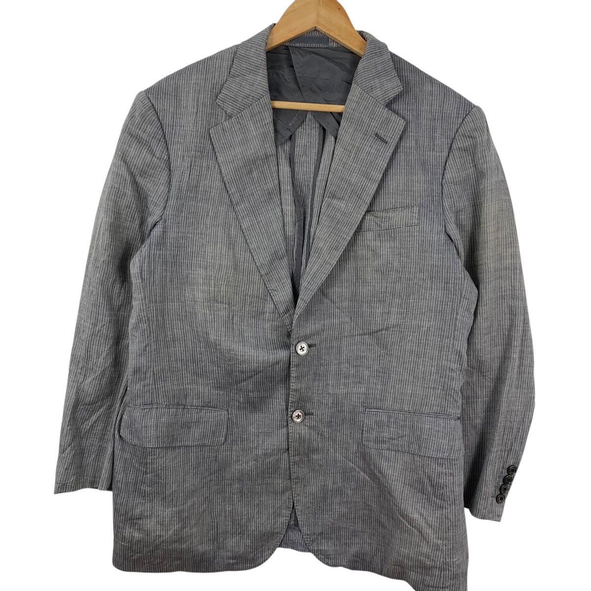 Burberry Vintage BURBERRY LONDON Striped 2 Button Blazer Coat Jacket Size US M / EU 48-50 / 2 - 5 Thumbnail