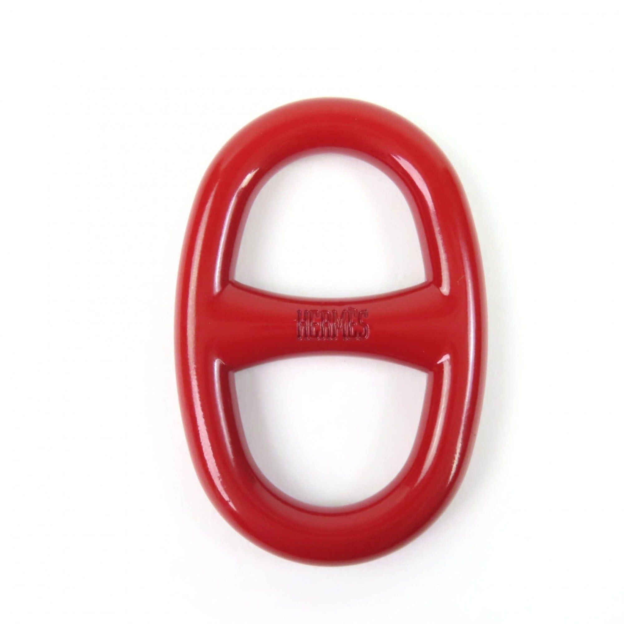 Hermes Hermes Metal Logo Chaine d'Ancre Scarf Ring Red with Box Women's Size ONE SIZE - 1 Thumbnail