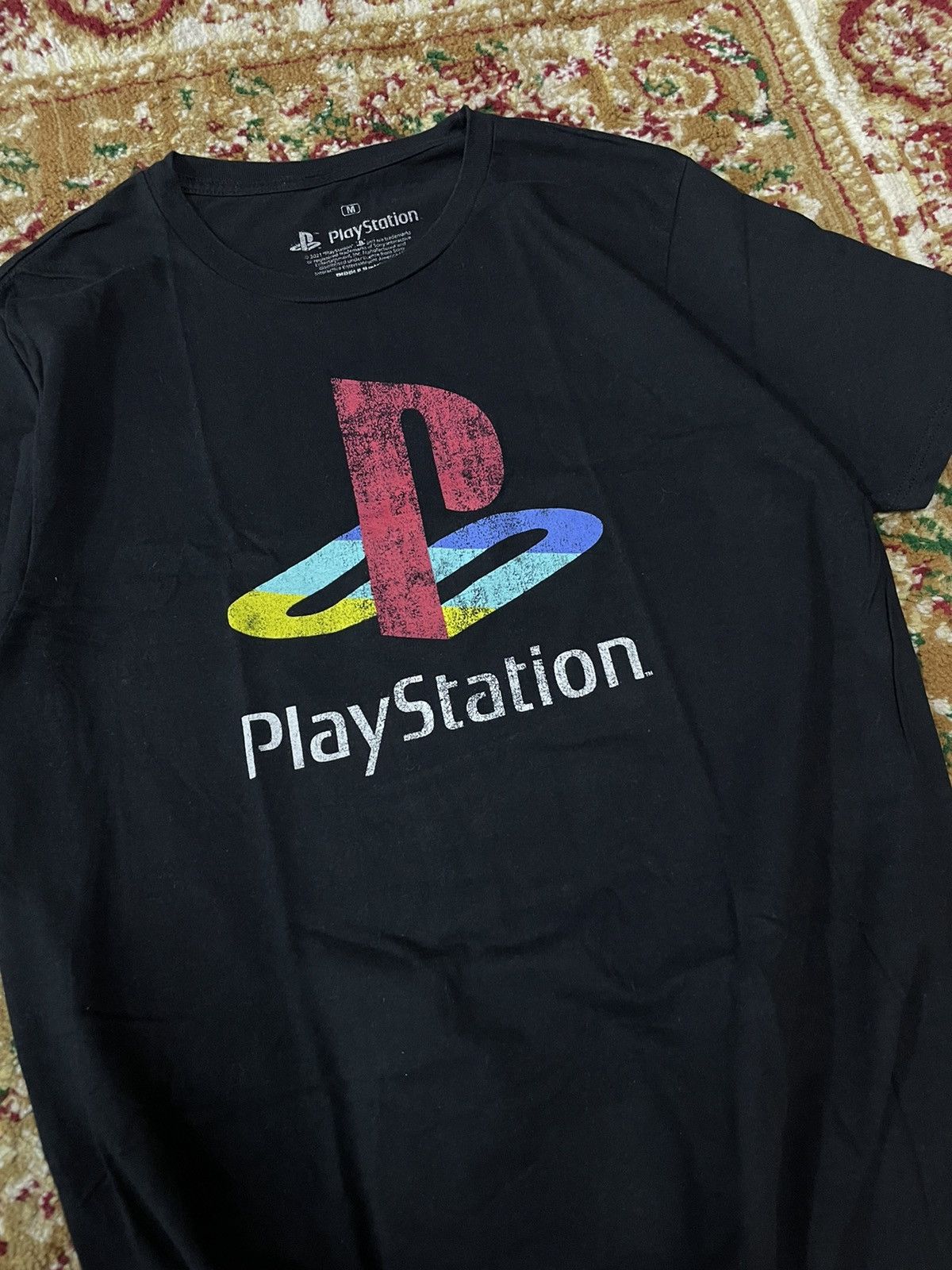 Ripple Junction Black PlayStation retro logo men's t-shirt. Size US M / EU 48-50 / 2 - 2 Thumbnail