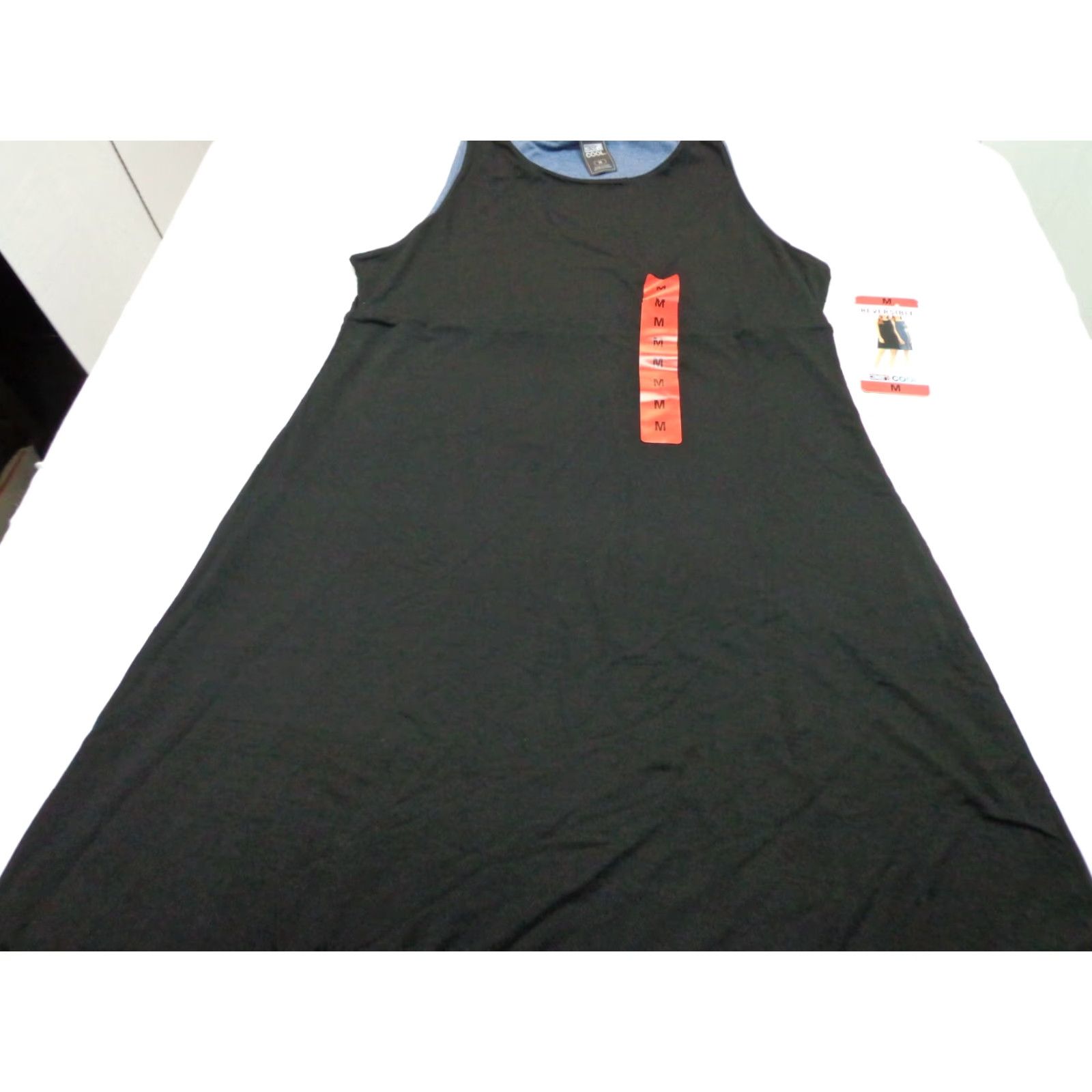 Vintage 32 Degrees Dress Reversible BLACK INDIGO MEDIUM Women Knee Length 32 Degrees Regular Size M Ladies 93% Rayon 7% Spandex Size M / US 6-8 / IT 42-44 - 6 Thumbnail