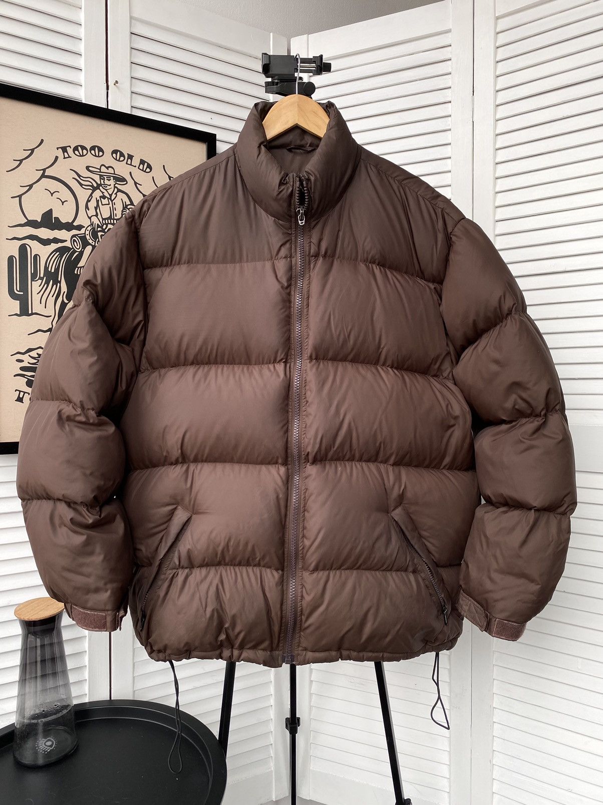 image of Vintage Closed Brown Down Puffer Jacket, Men's (Size Large)