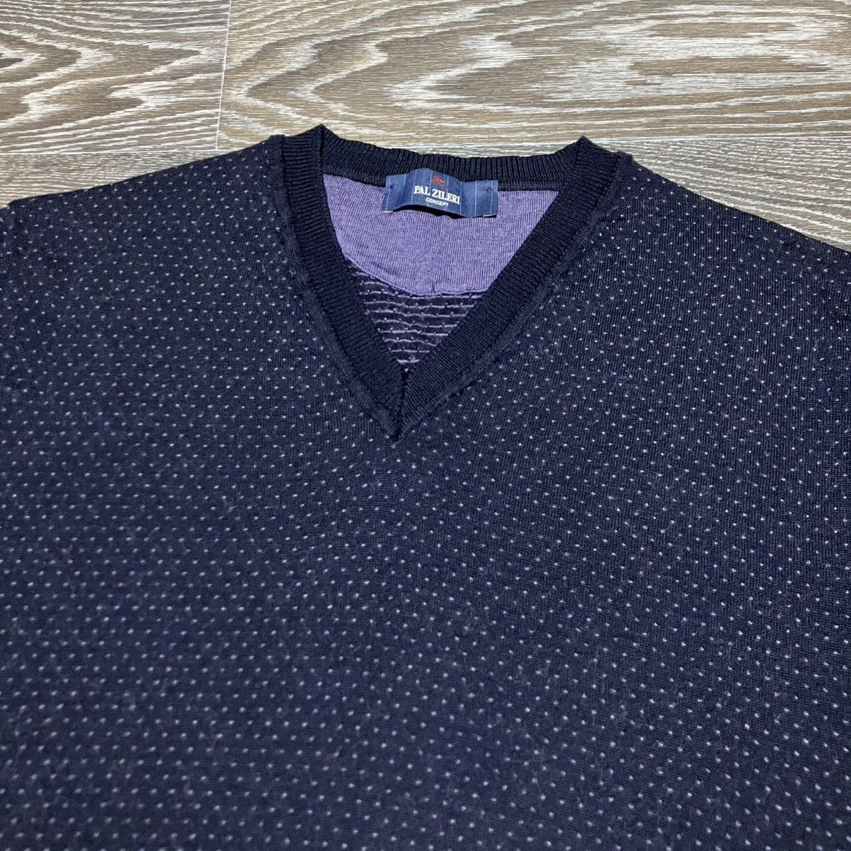 Pal Zileri PAL ZILERI Concept Overall Pattern V-neck Wool Sweater Size US S / EU 44-46 / 1 - 3 Thumbnail