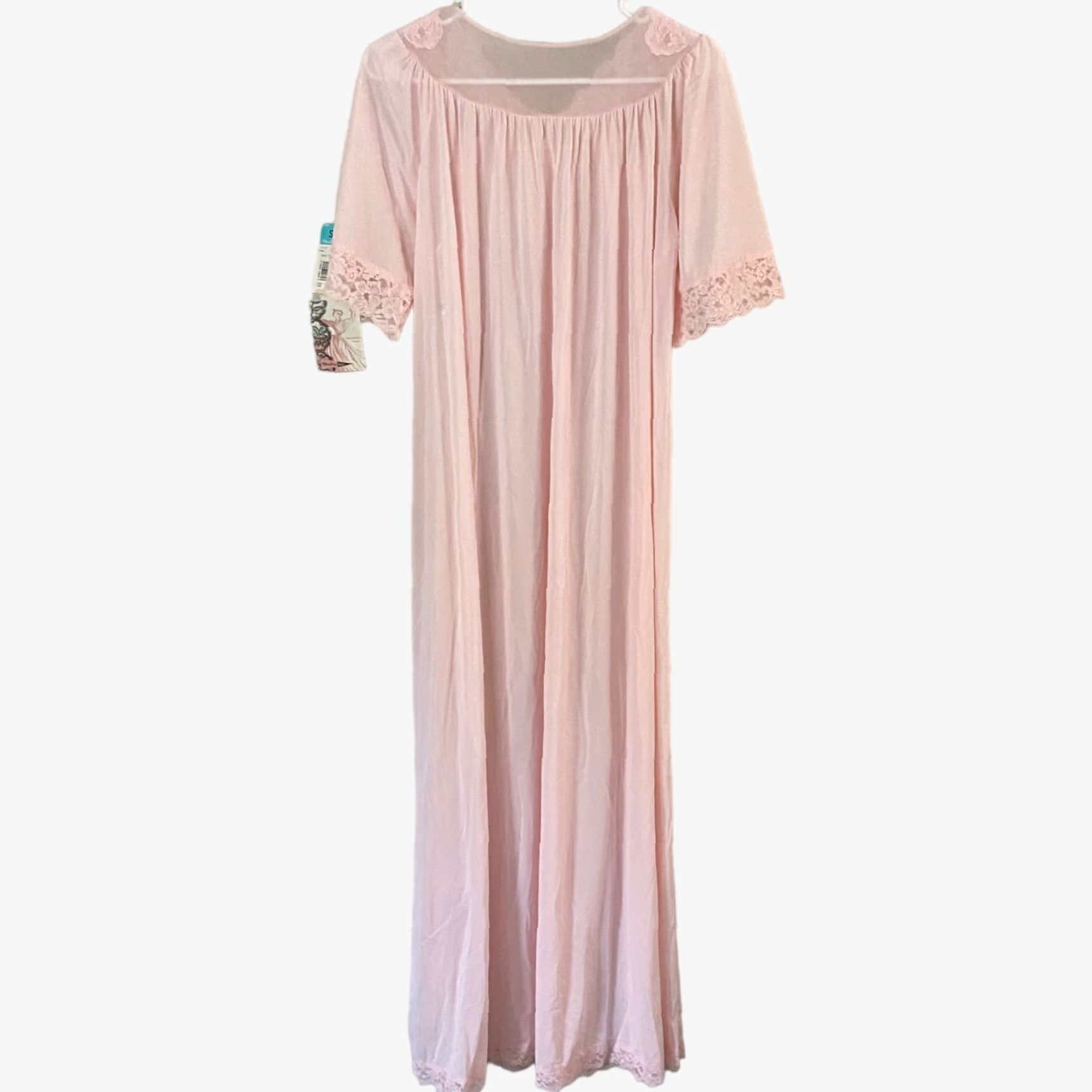 Vintage VINTAGE Shadowline Women's Nightgown Lingerie Pink Long Sleepwear Small S Nylon Blend US 1950s Size ONE SIZE - 3 Thumbnail