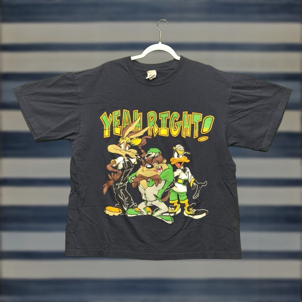 Vintage VINTAGE Warner Bros Yeah Right Shirt Mens XL Blue 1997 Taz Double Sided Graphic Tee 1990s Men Size US XL / EU 56 / 4 - 1 Thumbnail