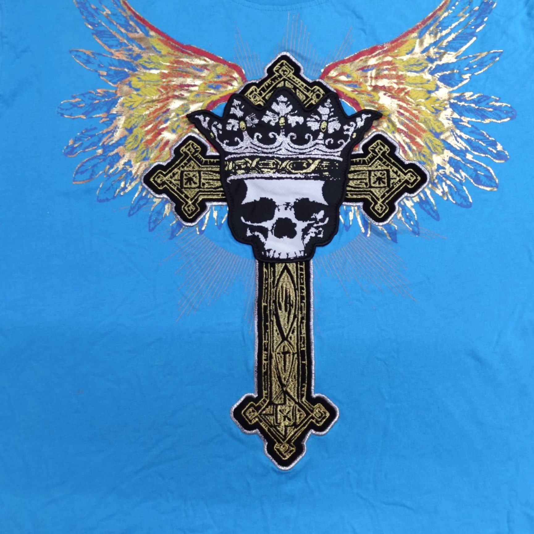 Avirex VINTAGE Avirex Shirt 2XL Blue Embroidered Cross Skull Crown Hip Hop Rap Streetwear Y2K Mens T-Shirt Short Sleeve Style Embroidered Logo Size US XXL / EU 58 / 5 - 2 Thumbnail