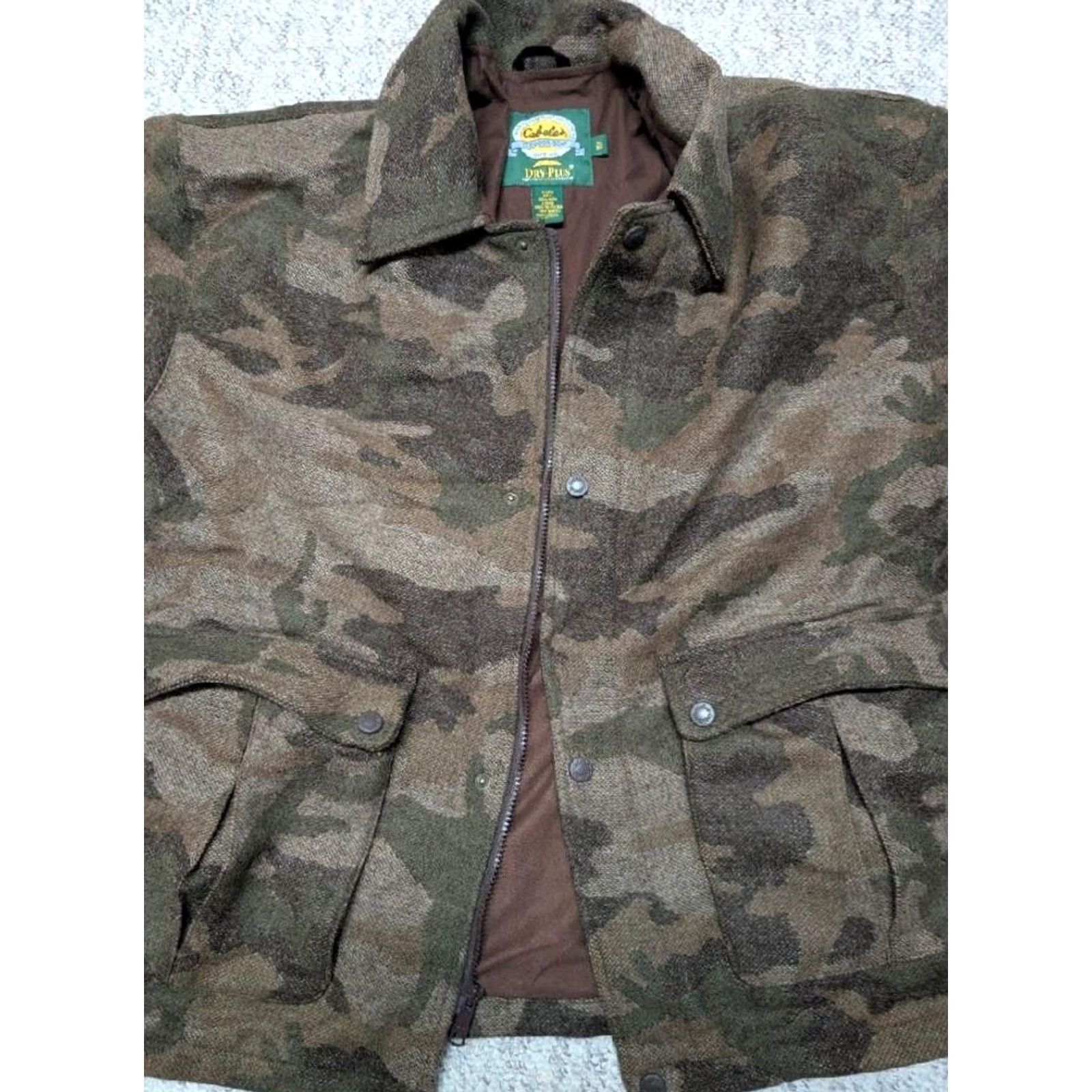 Vintage VINTAGE Cabela's camouflage coat XL Wool Parka Coat Mens Dry-Plus 100% Wool Camouflage Waterproof Size US XL / EU 56 / 4 - 3 Thumbnail
