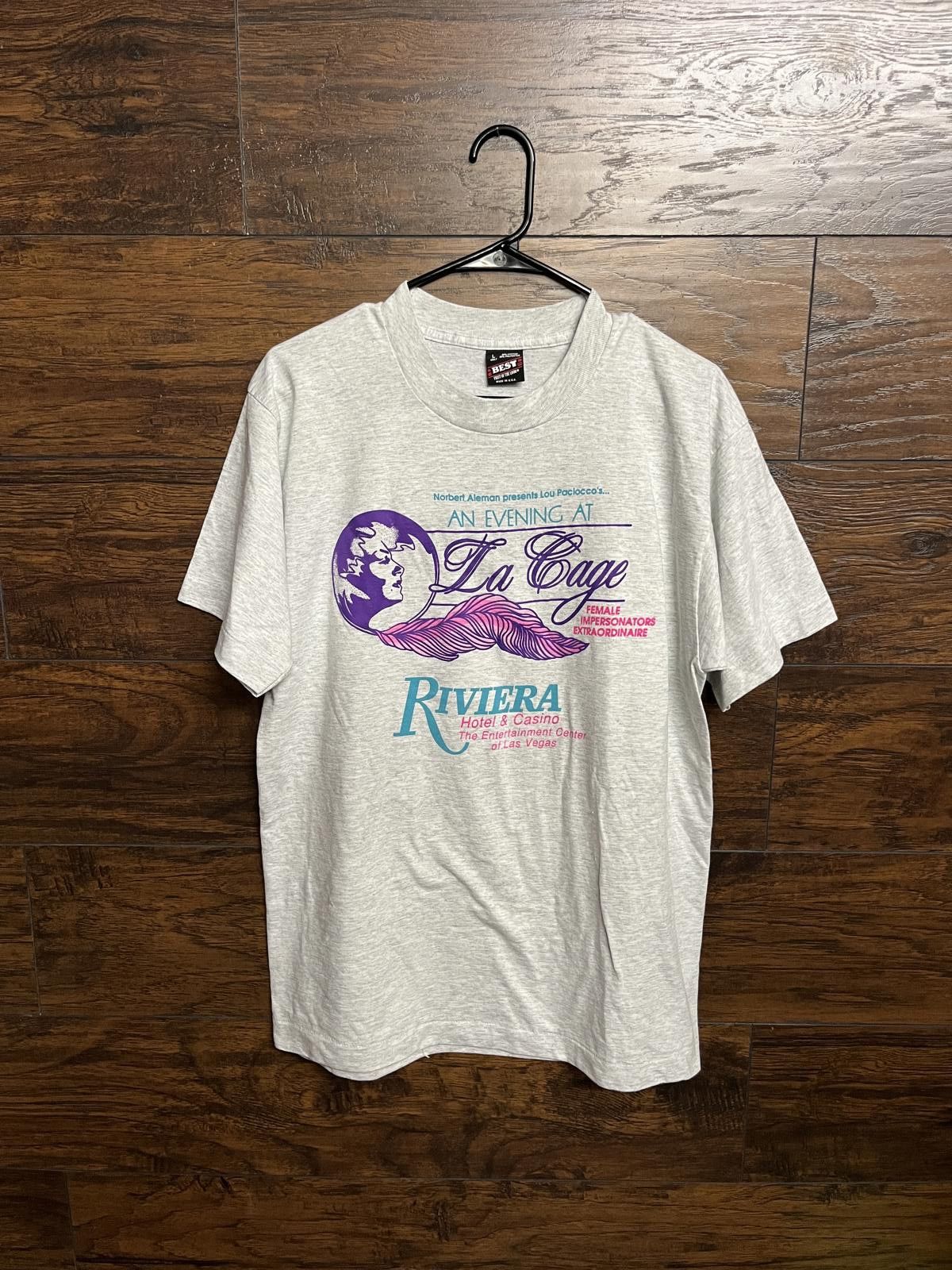 Fruit Of The Loom Vintange Riviera Casino T-shirt La Cage Female Impersonators Size US L / EU 52-54 / 3 - 1 Thumbnail