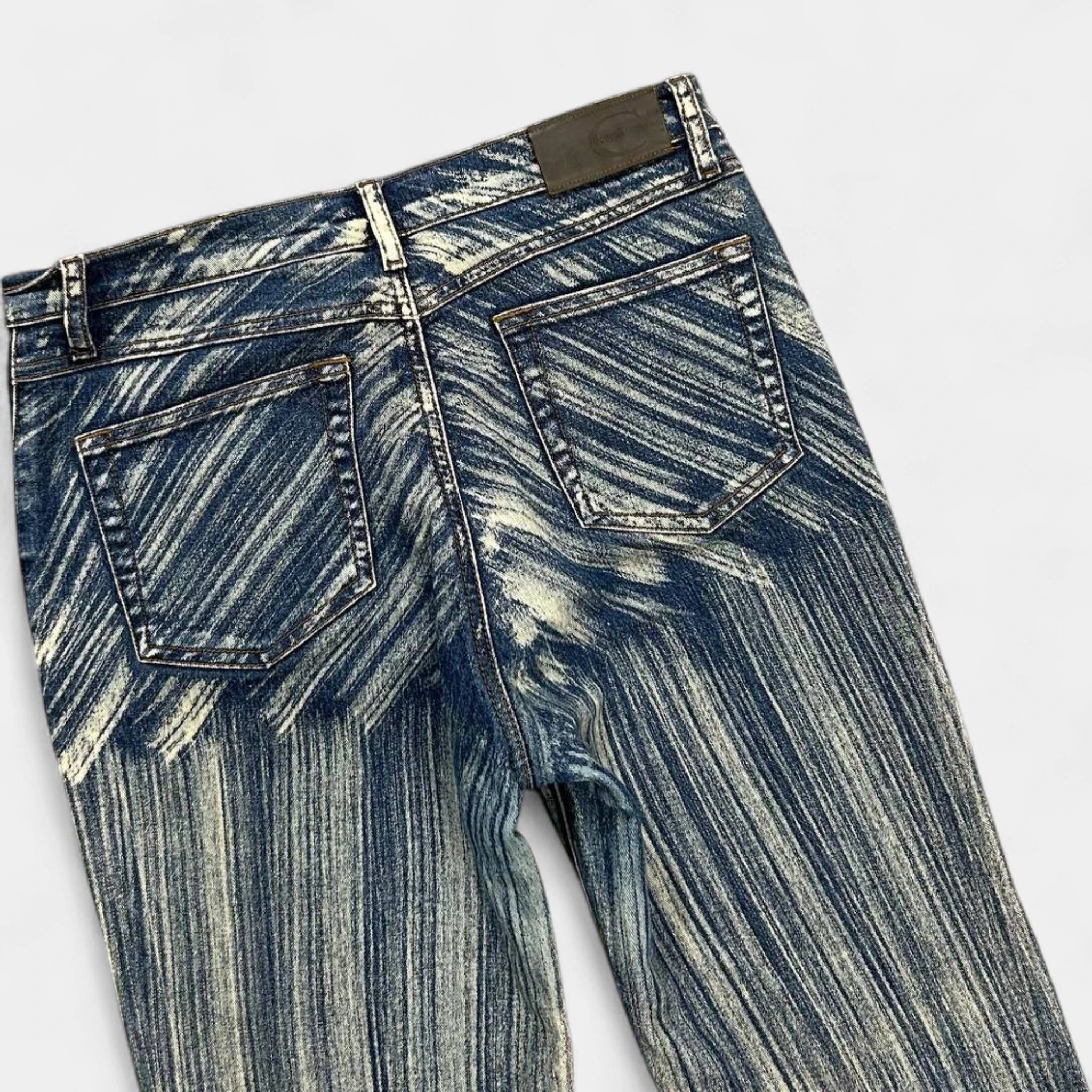 Just Cavalli Just Cavalli 2000's Paint Effect Striped Jeans Size 27" / US 4 / IT 40 - 6 Thumbnail