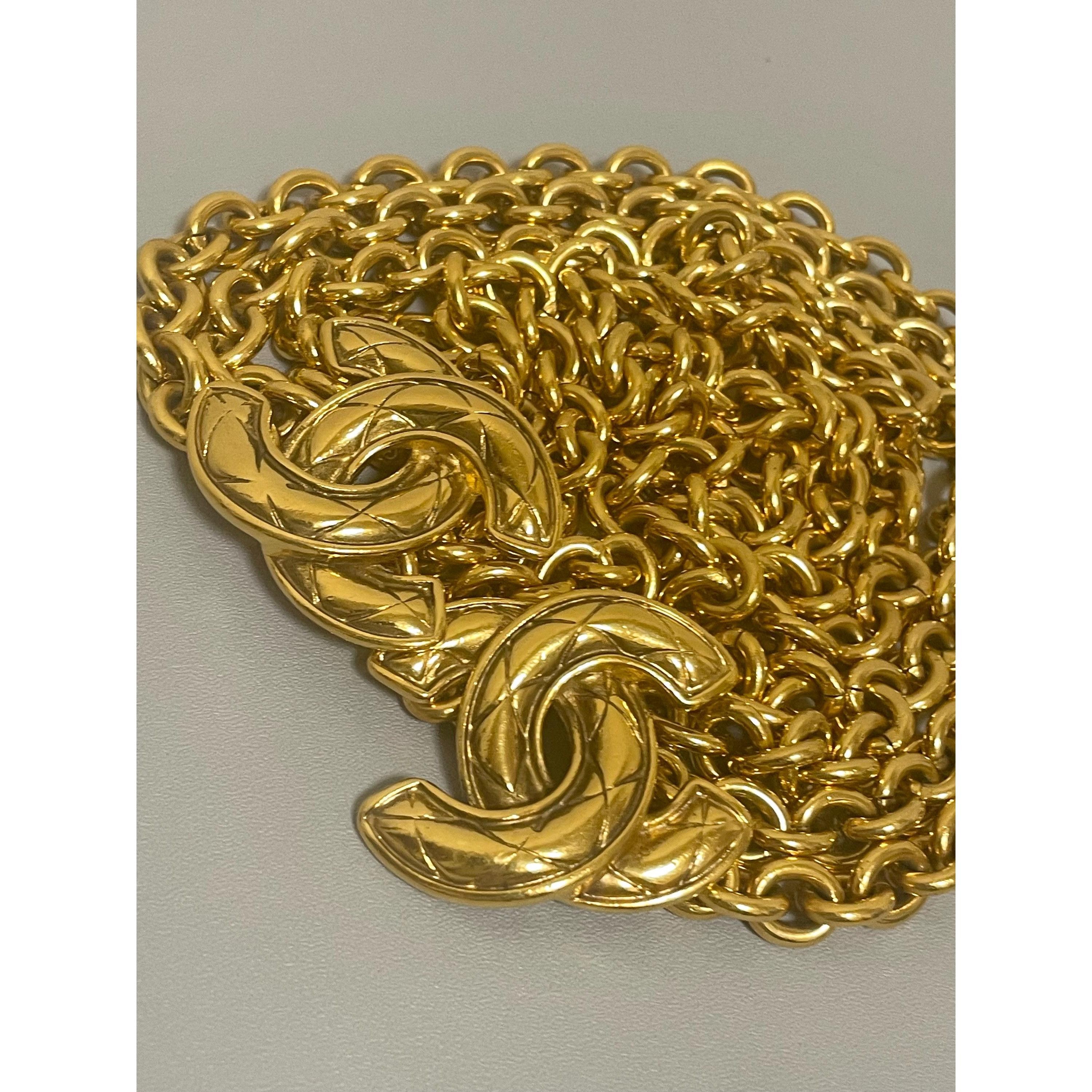 Chanel Vintage CHANEL chain belt with triple layer , cc marks Size ONE SIZE - 8 Thumbnail