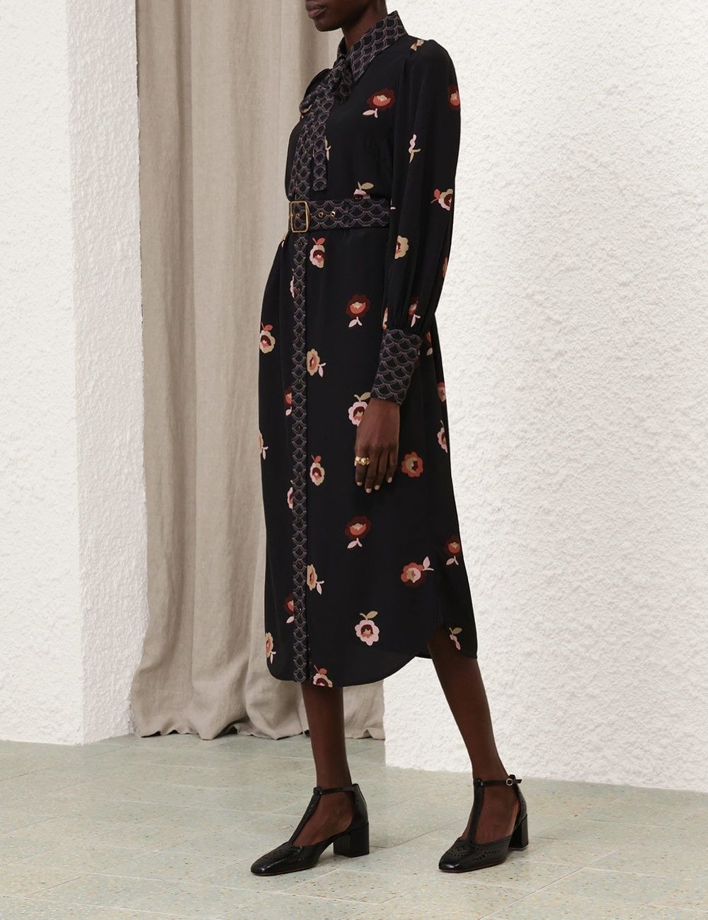 Zimmermann oc11z0825 Pussybow Midi Dress in Black Size M / US 6-8 / IT 42-44 - 3 Thumbnail
