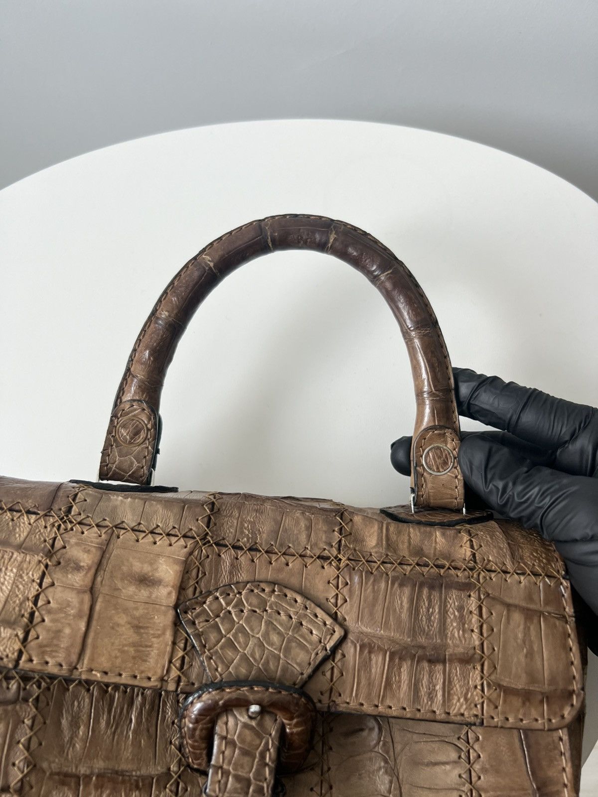 Vintage Vintage Women's Leather bag Crocodile Leather Made By Jaguar Size ONE SIZE - 9 Thumbnail