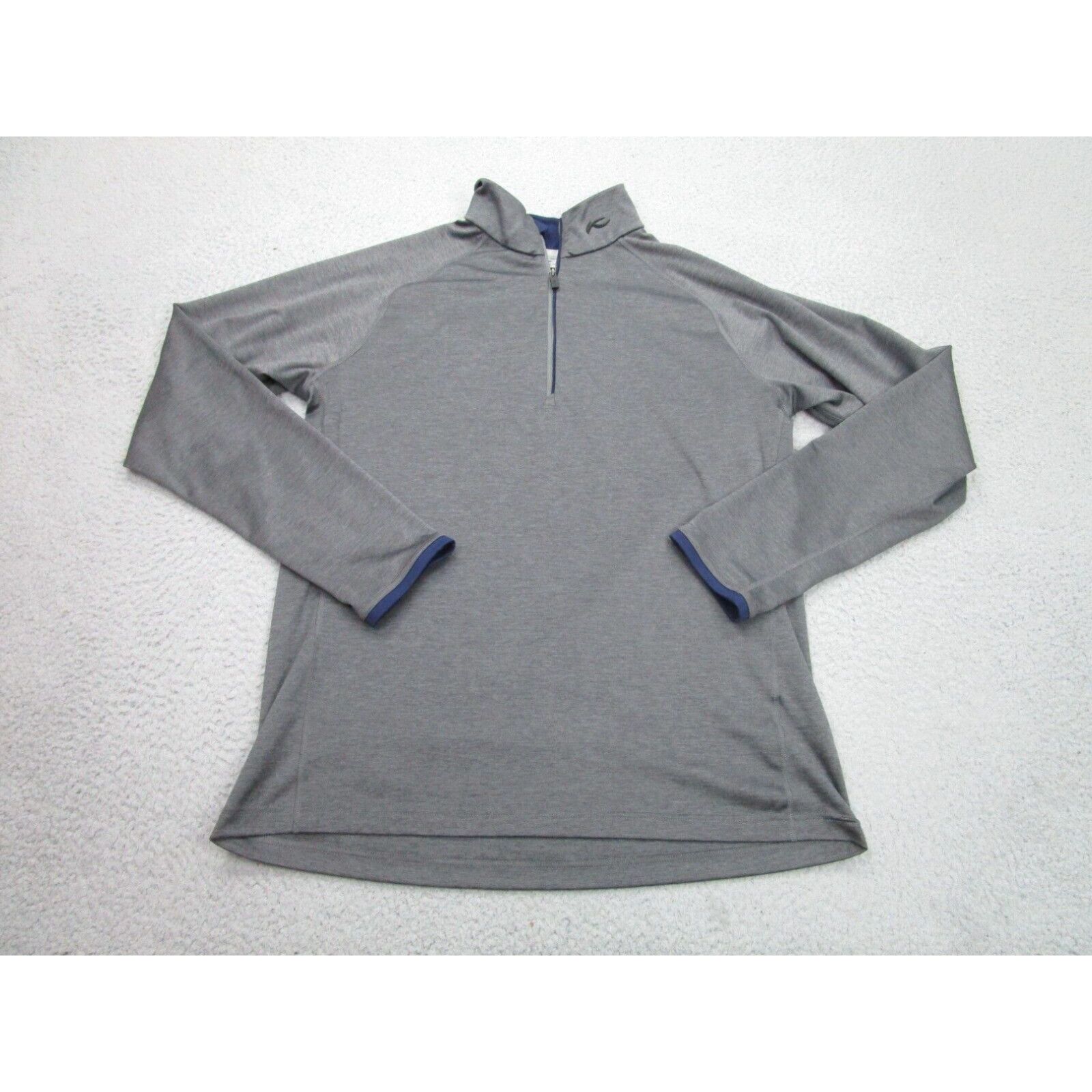 image of Kjus Sweater Mens Large Gray 1/4 Zip Performance Feel Pullover Tagged 56 2Xl in White