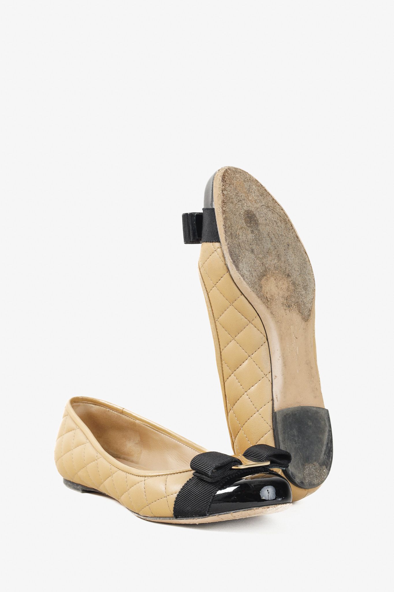 Salvatore Ferragamo Salvatore Ferragamo Varina Q Quilted Leather Bow Flat Size US 7 / IT 37 - 4 Thumbnail