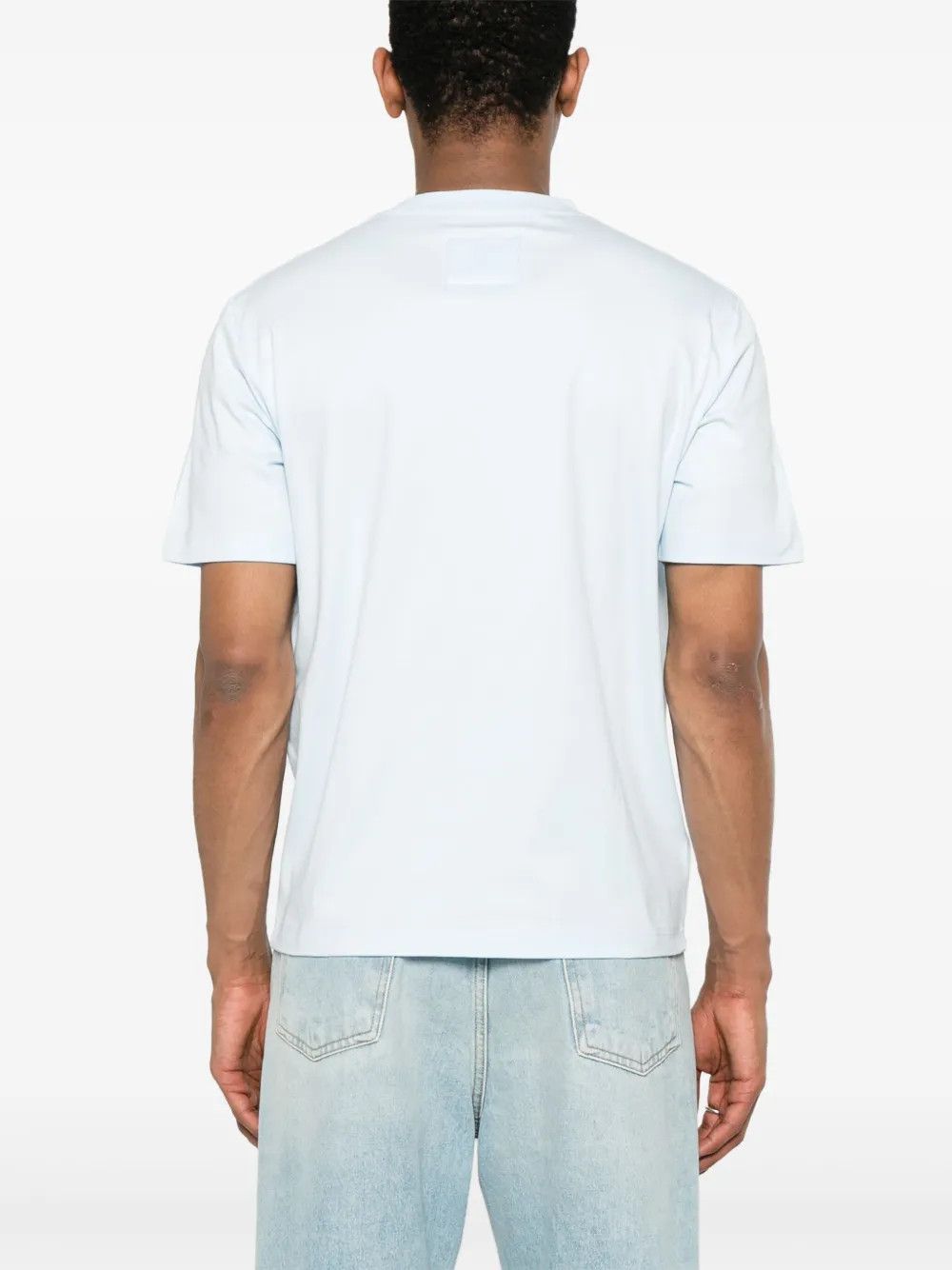 Lanvin oc11z0426 Logo Embroidered T-Shirt in Sky Blue Size US L / EU 52-54 / 3 - 3 Thumbnail