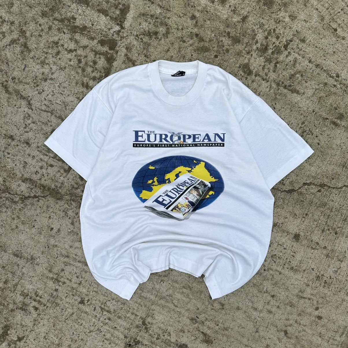 POST ARCHIVE FACTION (PAF) VTG Adult The European T-shirts First National Newspaper 90s Size US XL / EU 56 / 4 - 1 Thumbnail