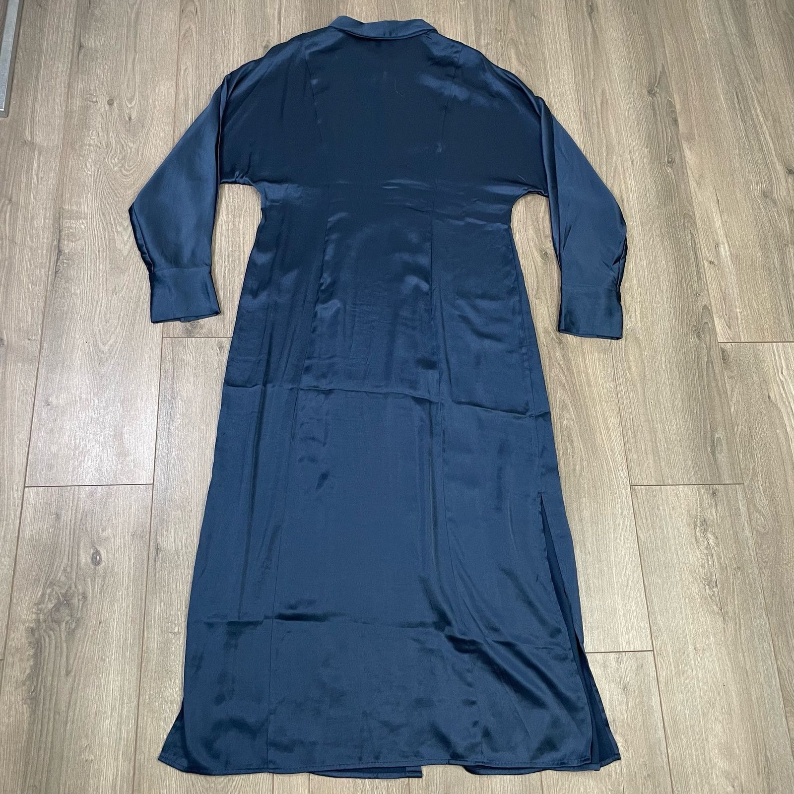 Madewell Madewell Satin Button Front Midi Koures Dress US Women's 14 Size XL / US 12-14 / IT 48-50 - 3 Thumbnail