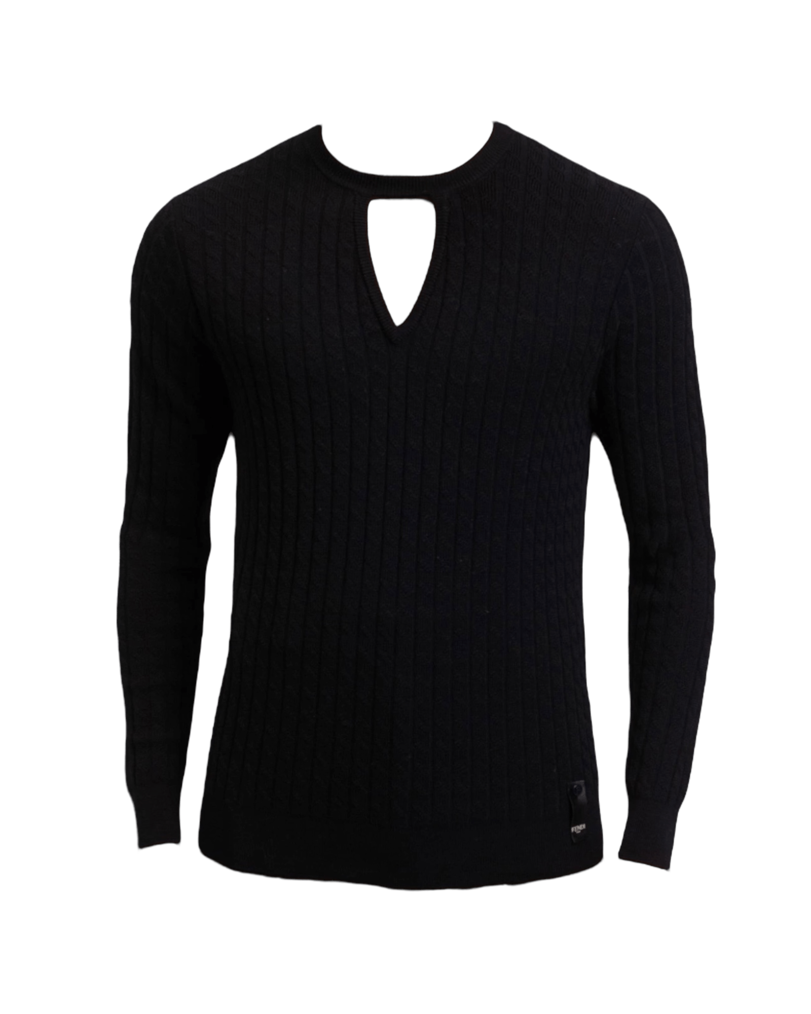 Fendi Fendi Rib Knit Virgin Wool Sweater with Cut-out Size US S / EU 44-46 / 1 - 1 Thumbnail