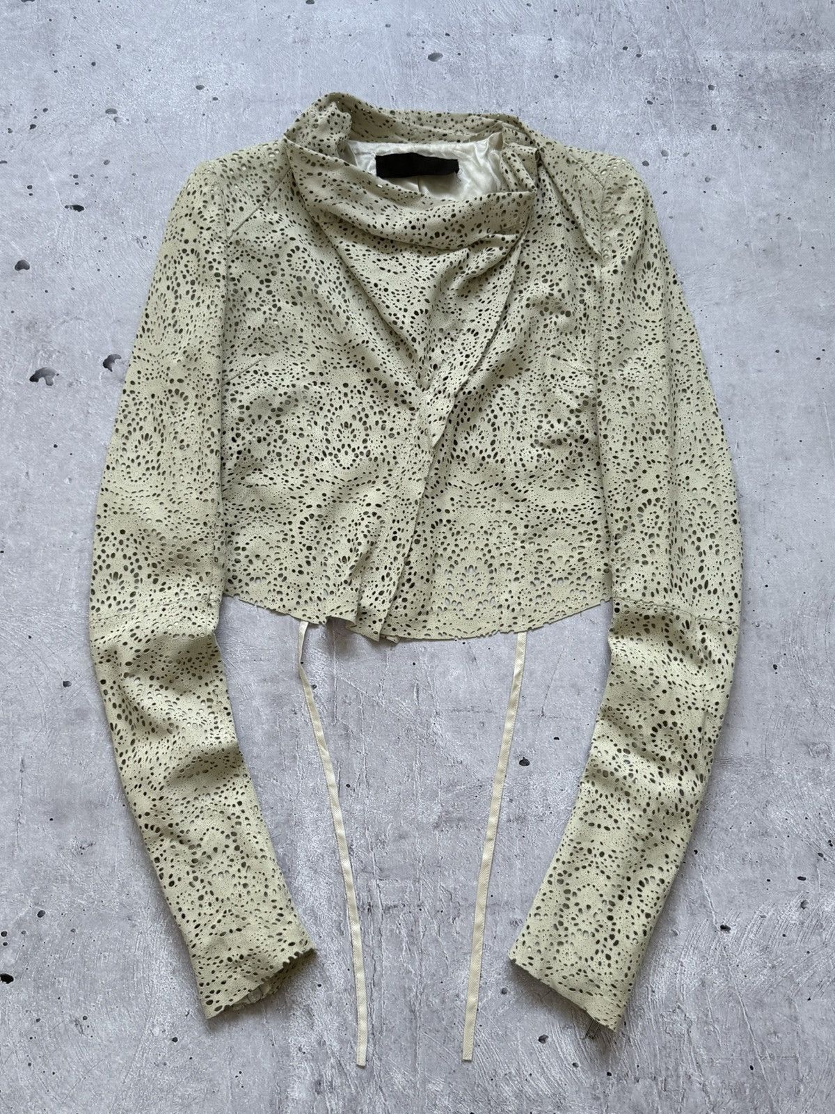 Haider Ackermann Archive Haider Ackermann Perforated Leather Jacket Size XS / US 0-2 / IT 36-38 - 3 Thumbnail