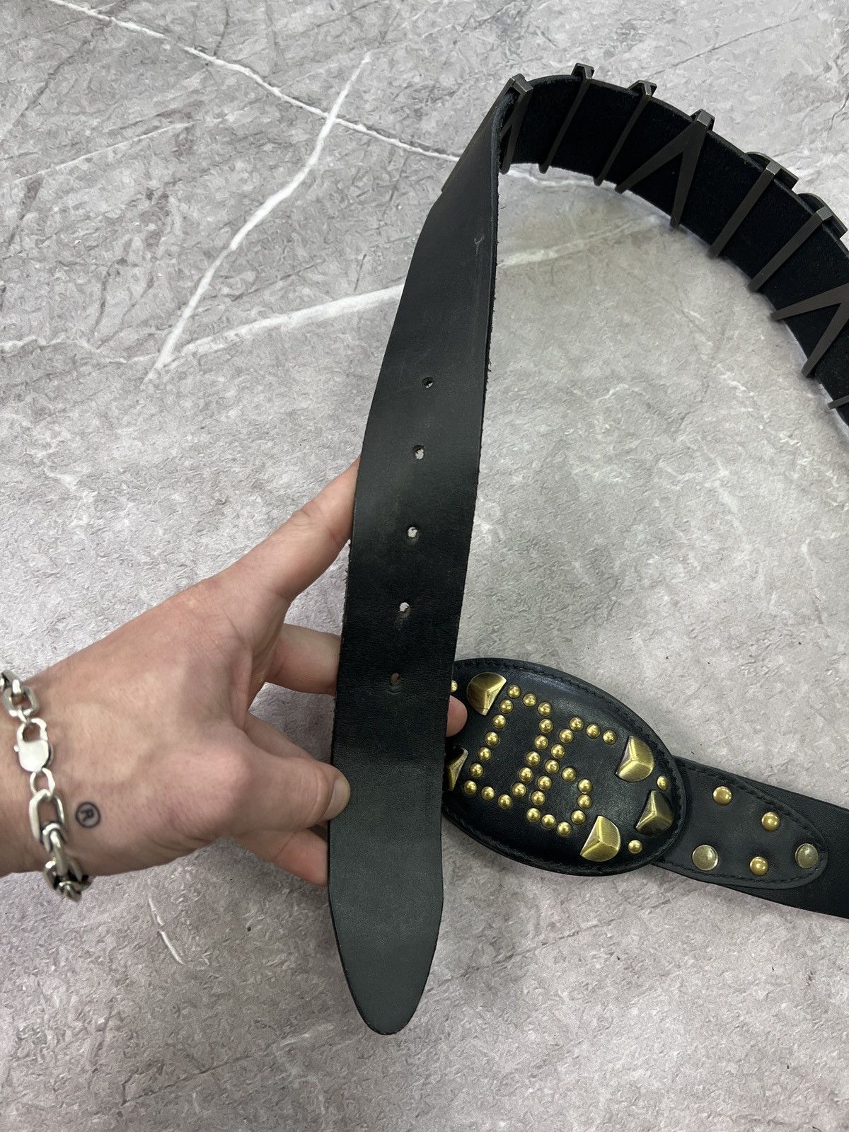 Vintage rare y2k big metal logo dolce gabbana belt