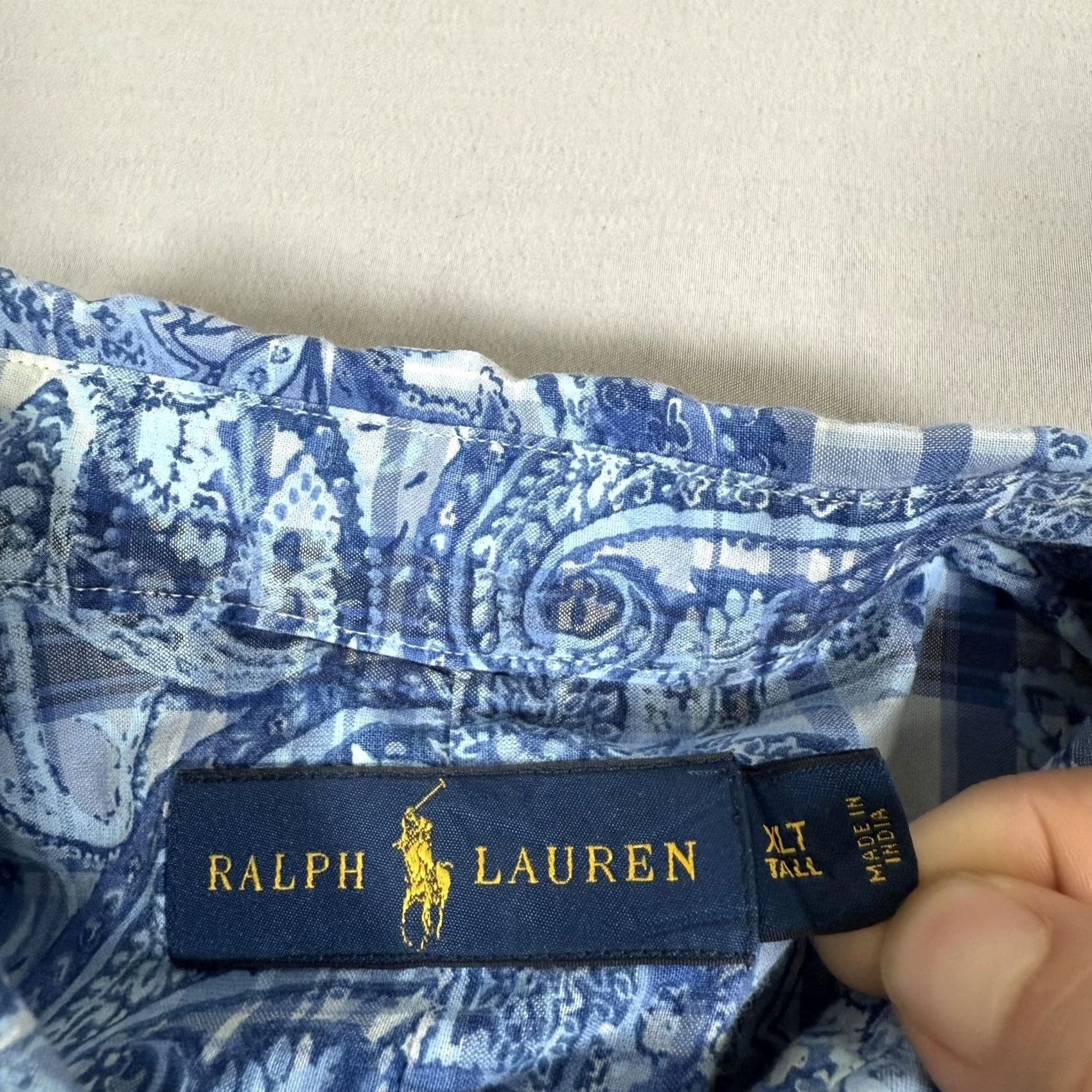 Polo Ralph Lauren Polo Ralph Lauren Shirt Mens XLT Blue Paisley Floral Button Up Cotton Beach Size US XL / EU 56 / 4 - 6 Thumbnail